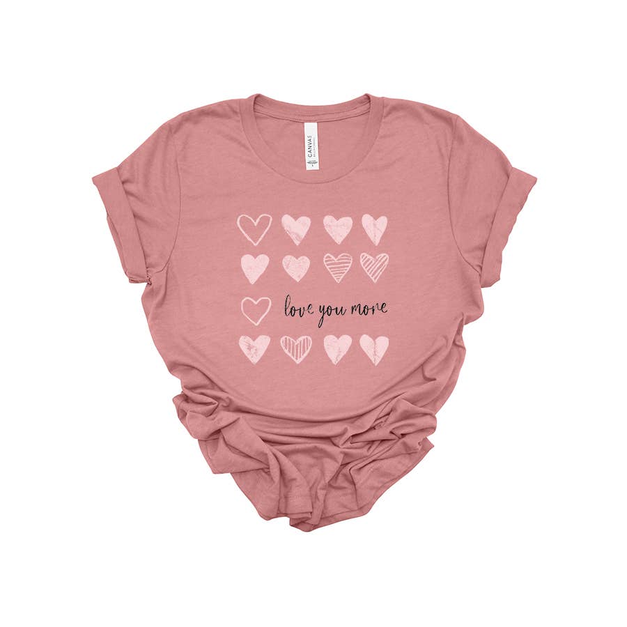 Love You More Hearts Tee Hoodie, Sweatshirt | PodTeesHub.com