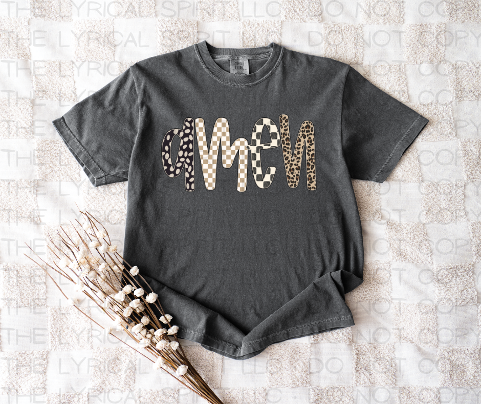 Amen Neutral Patterns Comfort Colors T-Shirt Hoodie, Sweatshirt | PodTeesHub.com