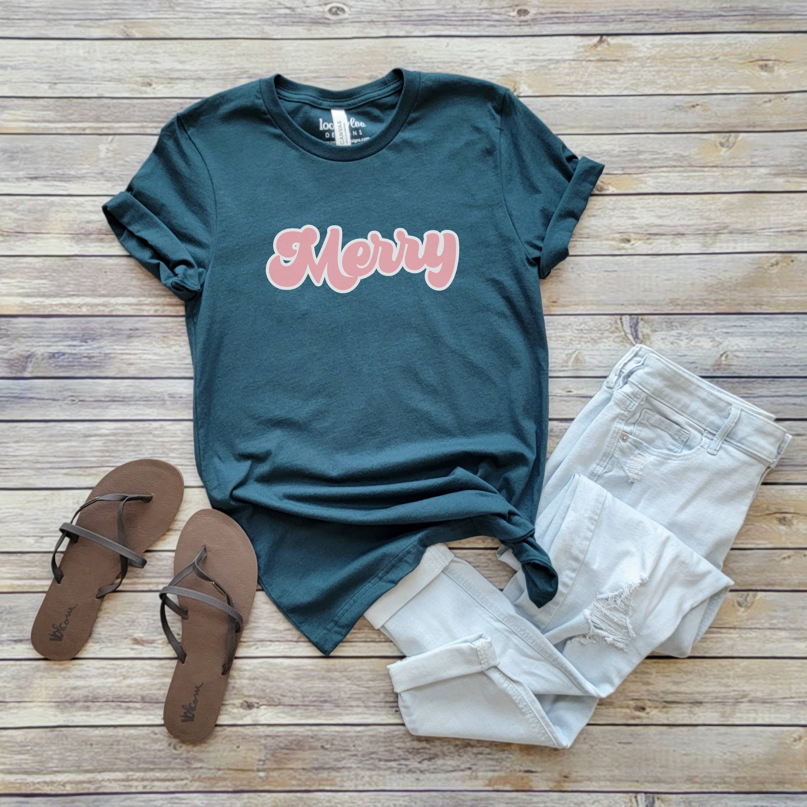 Merry Tee | Christmas | Sizes XS-2XL Hoodie, Sweatshirt | PodTeesHub.com