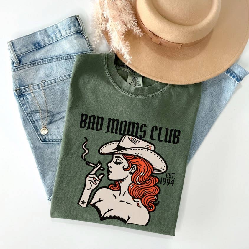 Bad Moms Club Cowgirl Tee Hoodie, Sweatshirt | PodTeesHub.com