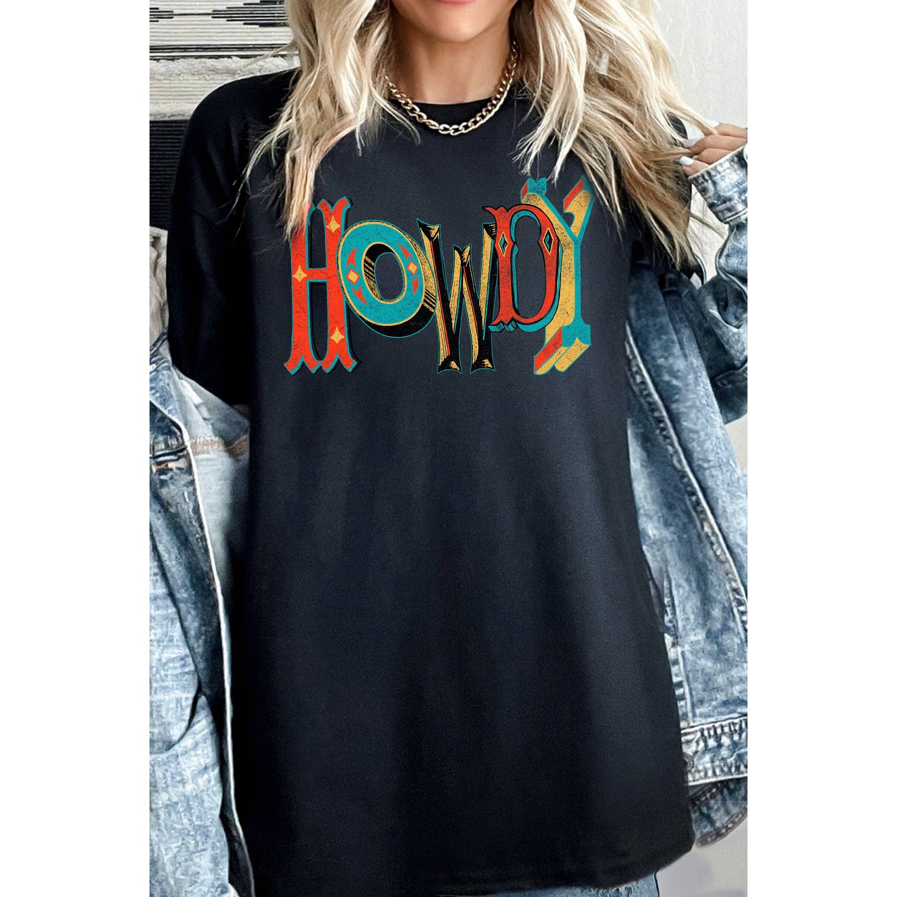 Howdy Women's Relaxed Fit Silk Screen Printed T-Shirt Hoodie, Sweatshirt | PodTeesHub.com