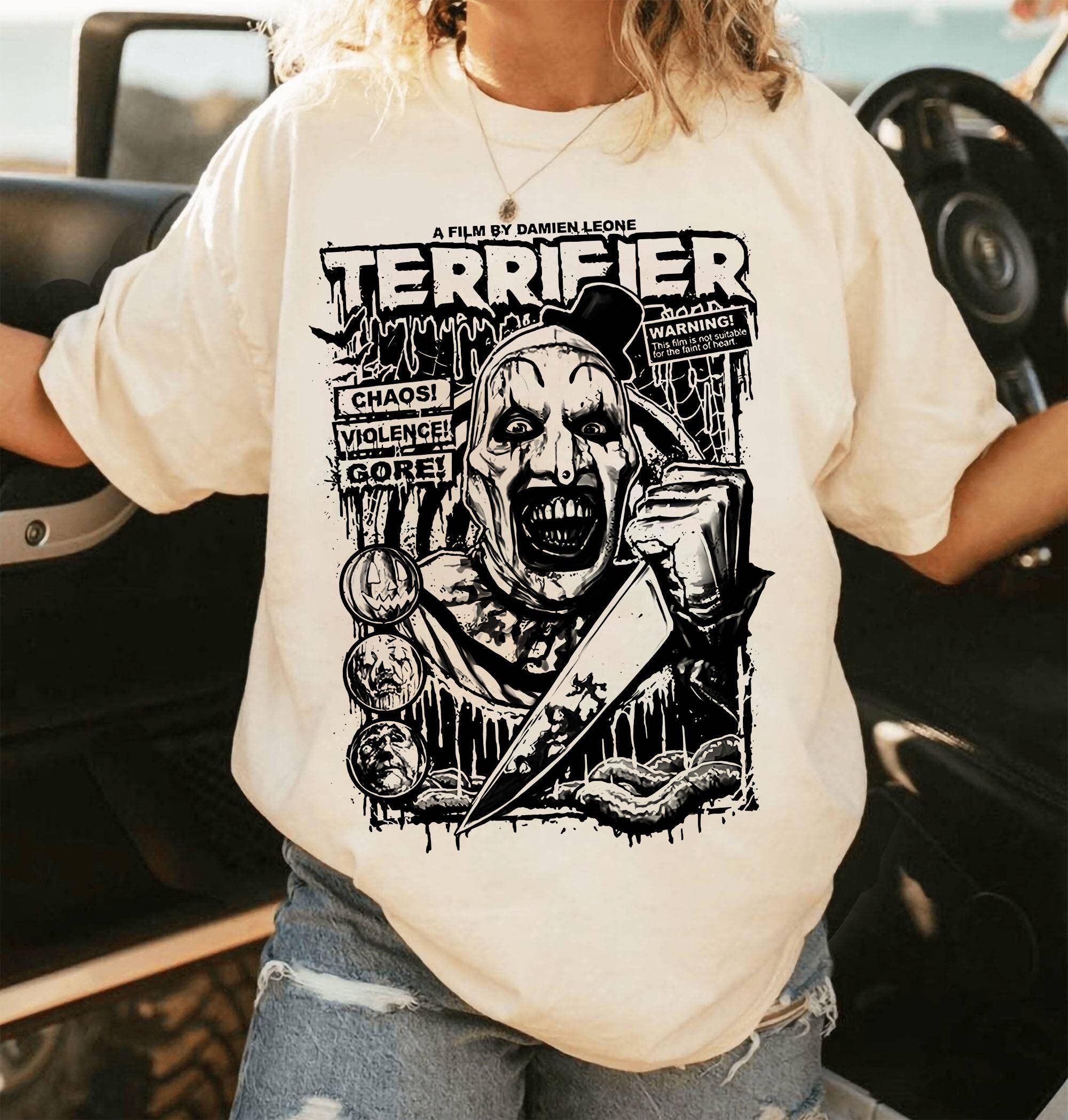 Terrifier Art the Clown Horror Movie T-Shirt Hoodie, Sweatshirt | PodTeesHub.com