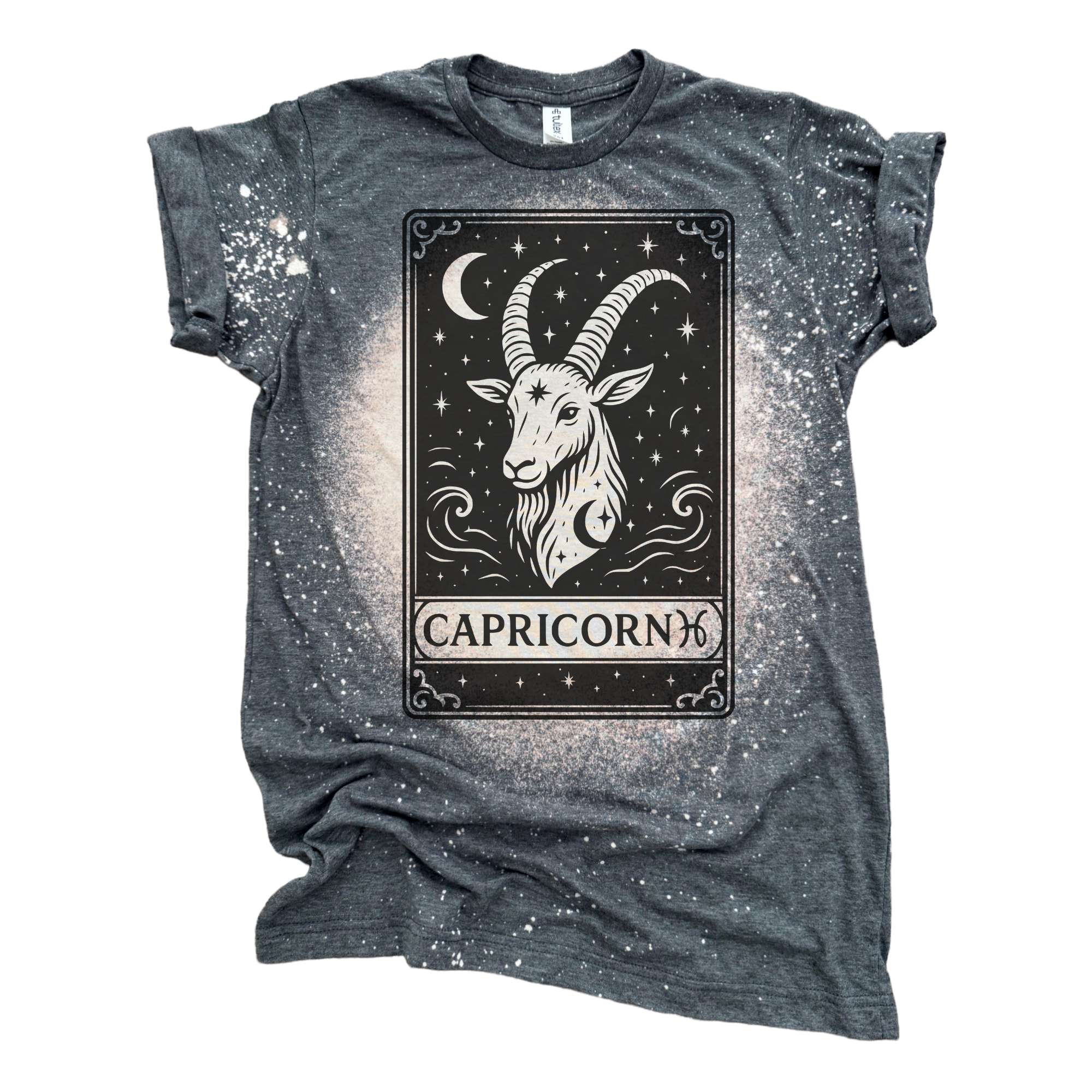 Capricorn Tarot – Bleached Zodiac Tee Hoodie, Sweatshirt | PodTeesHub.com