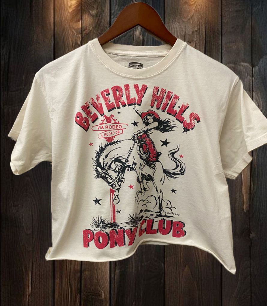 Beverly Hills Pony Club Relaxed Crop T-Shirt Hoodie, Sweatshirt | PodTeesHub.com