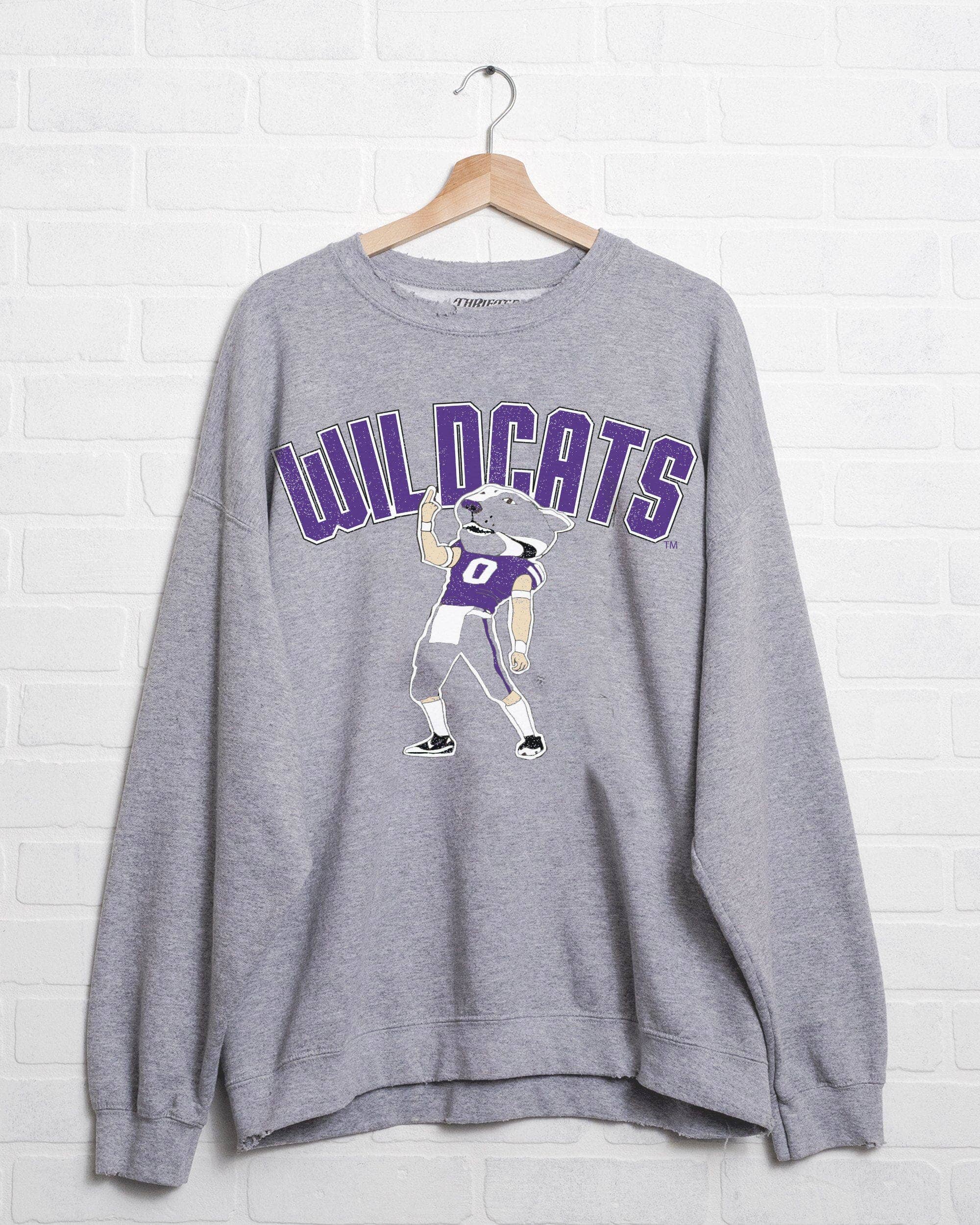 Kansas State Wildcats Cartoon Mascot Thrifted Sweatshirt T-Shirts, Hoodie | PodTeesHub.com