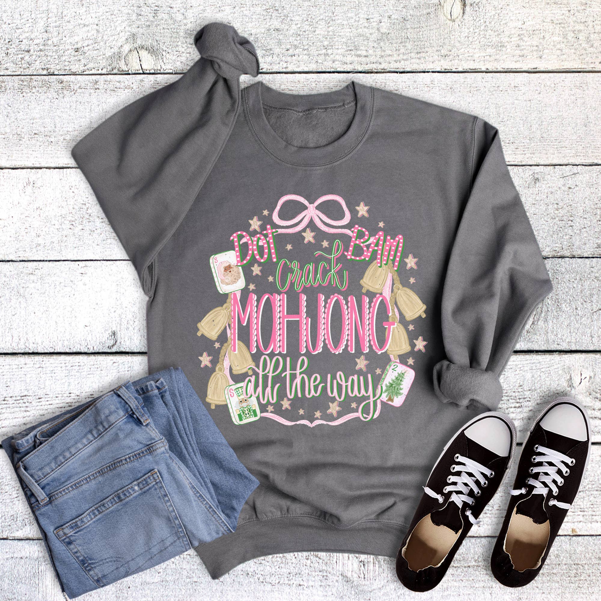 Christmas Mahjong All the Way Sweatshirt T-Shirts, Hoodie | PodTeesHub.com