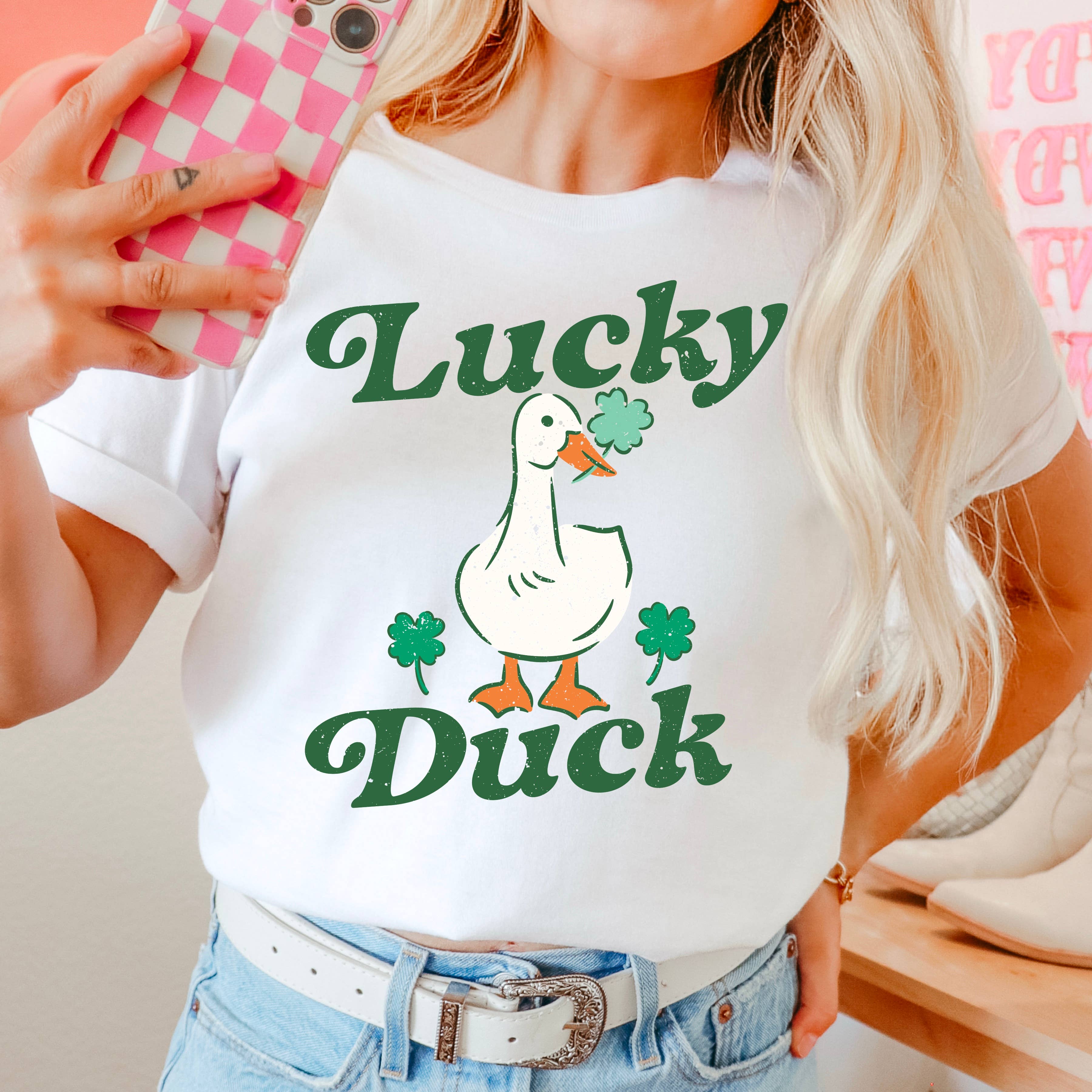 Lucky Duck St. Patrick’S Graphic Tee | Comfort Colors Hoodie, Sweatshirt | PodTeesHub.com