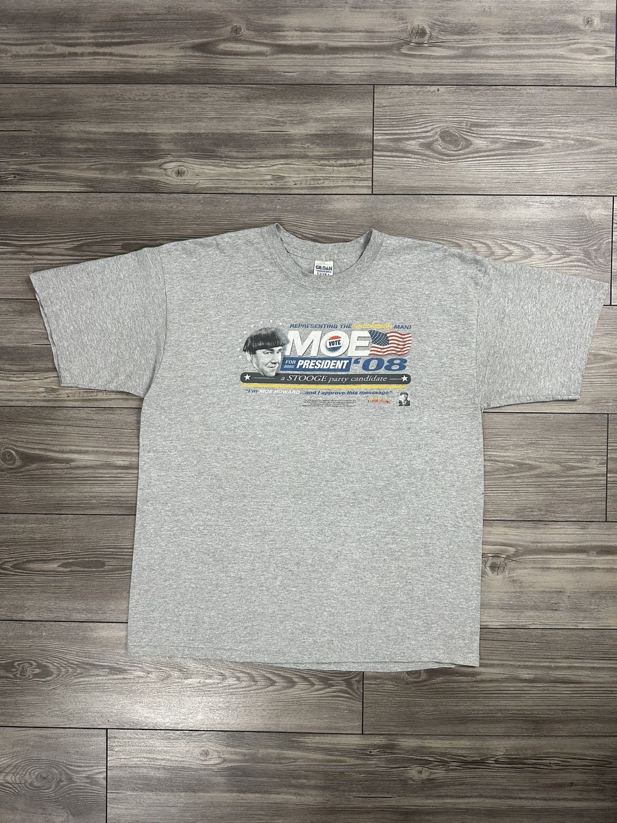 Gildan Vintage Y2k Three Stooges Moe For President Funny T Shirt Hoodie, Sweatshirt | PodTeesHub.com