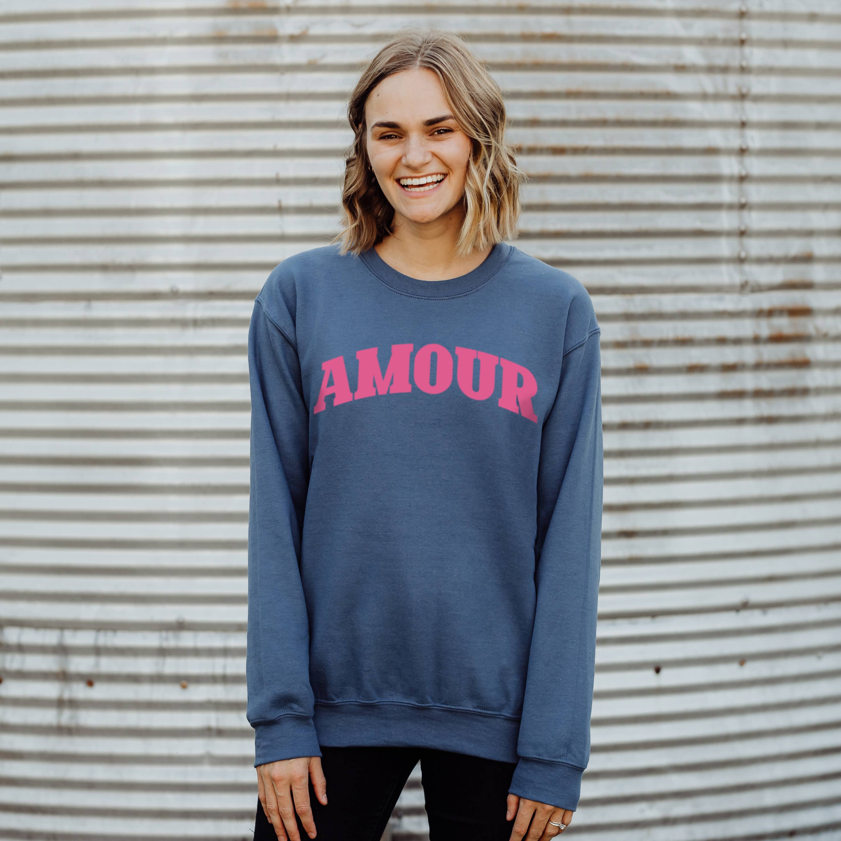 Amour Crewneck Sweatshirt | Valentine's Day | Sizes S-2XL T-Shirts, Hoodie | PodTeesHub.com