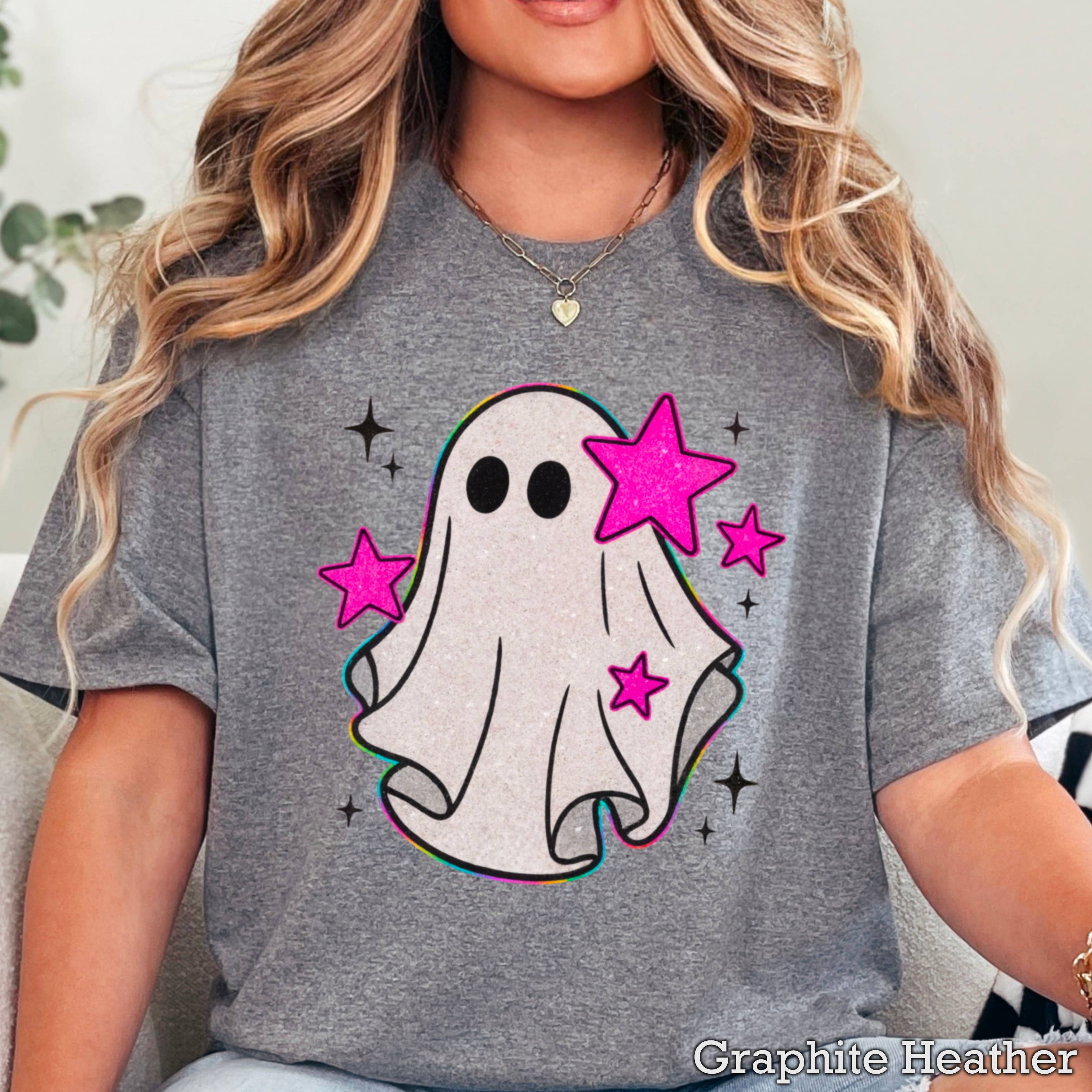 Halloween 2025 Preppy  Ghost Graphic Tee | Gildan Hoodie, Sweatshirt | PodTeesHub.com