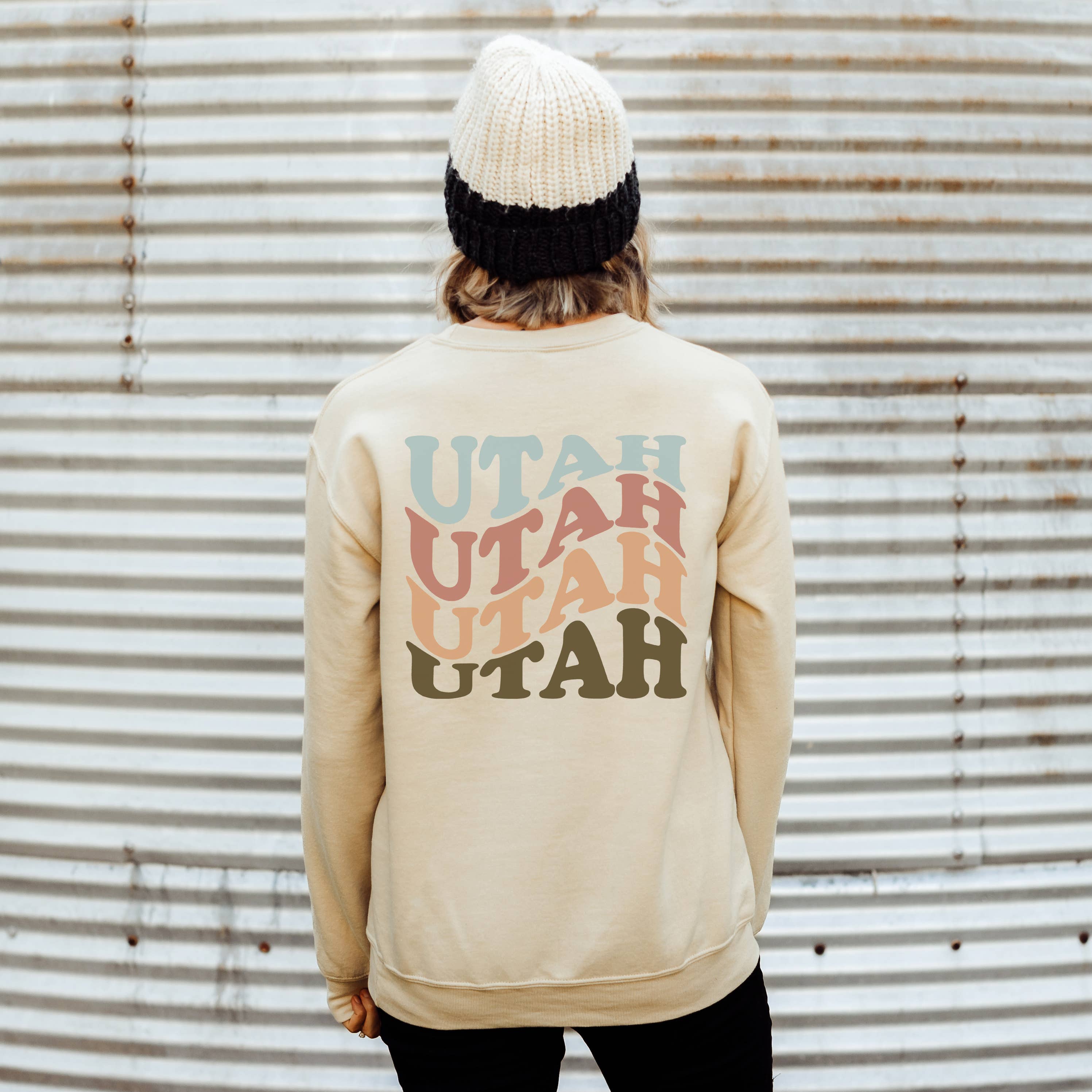 Utah Wavy Crewneck Sweatshirt | Sizes S-2XL T-Shirts, Hoodie | PodTeesHub.com