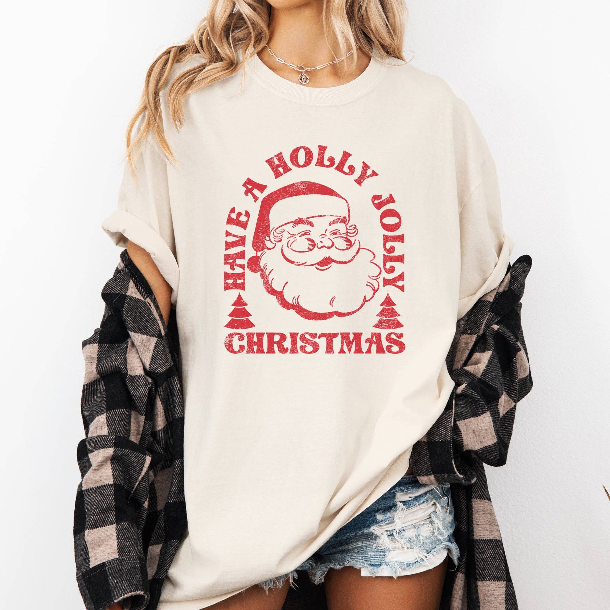 Have A Holly Jolly Christmas, Classic Retro Santa Tshirt Hoodie, Sweatshirt | PodTeesHub.com