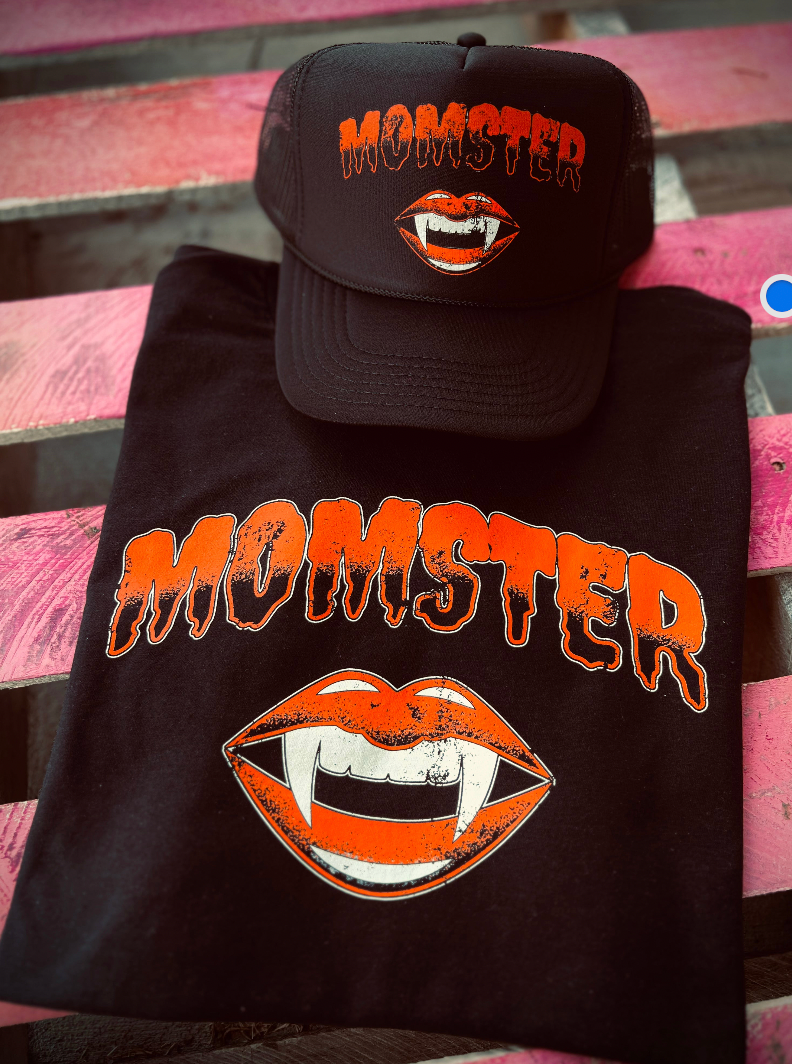 Momster- Black Tee/ Sweatshirt Hoodie | PodTeesHub.com
