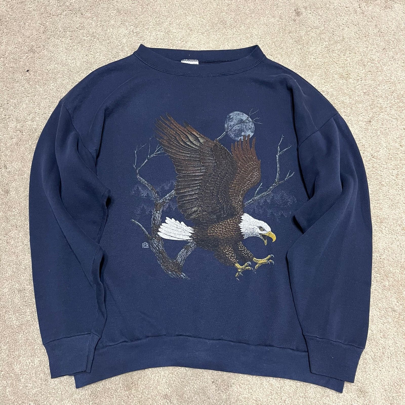 Tultex Vintage 90s Bald Eagle Nature Navy Xl T-Shirts, Hoodie, Sweatshirt