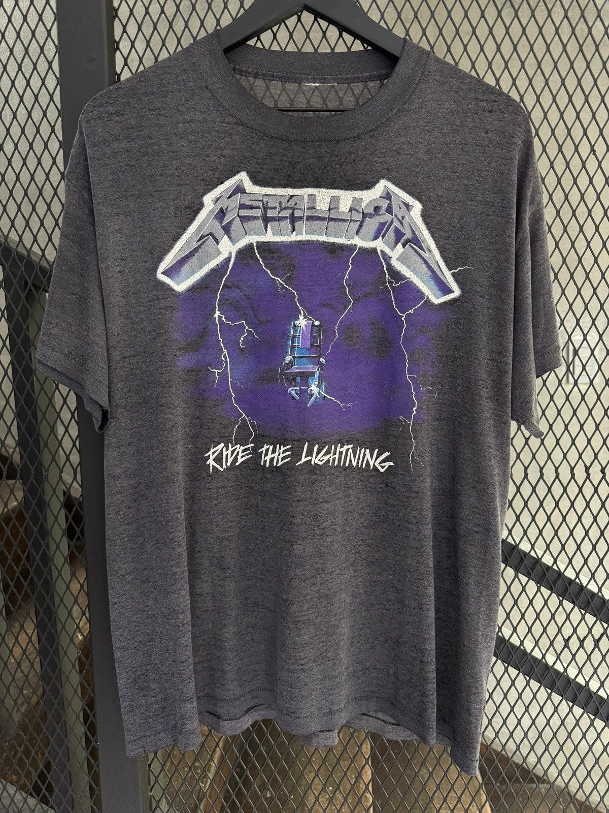 Vintage 1980s Metallica Ride The Lighting Paper Thin Tee Hoodie, Sweatshirt | PodTeesHub.com