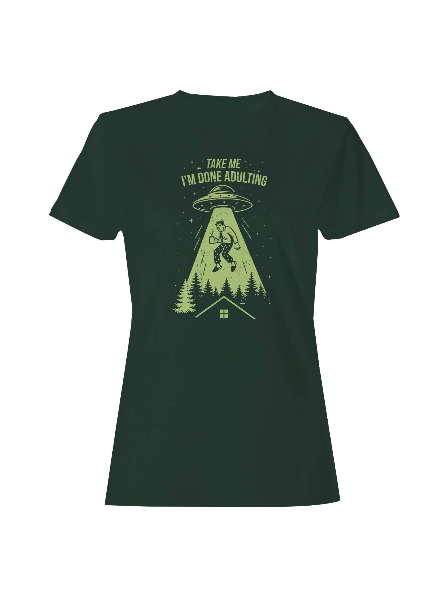 Alien Abduction - Done Adulting Women's T-Shirt Hoodie, Sweatshirt | PodTeesHub.com