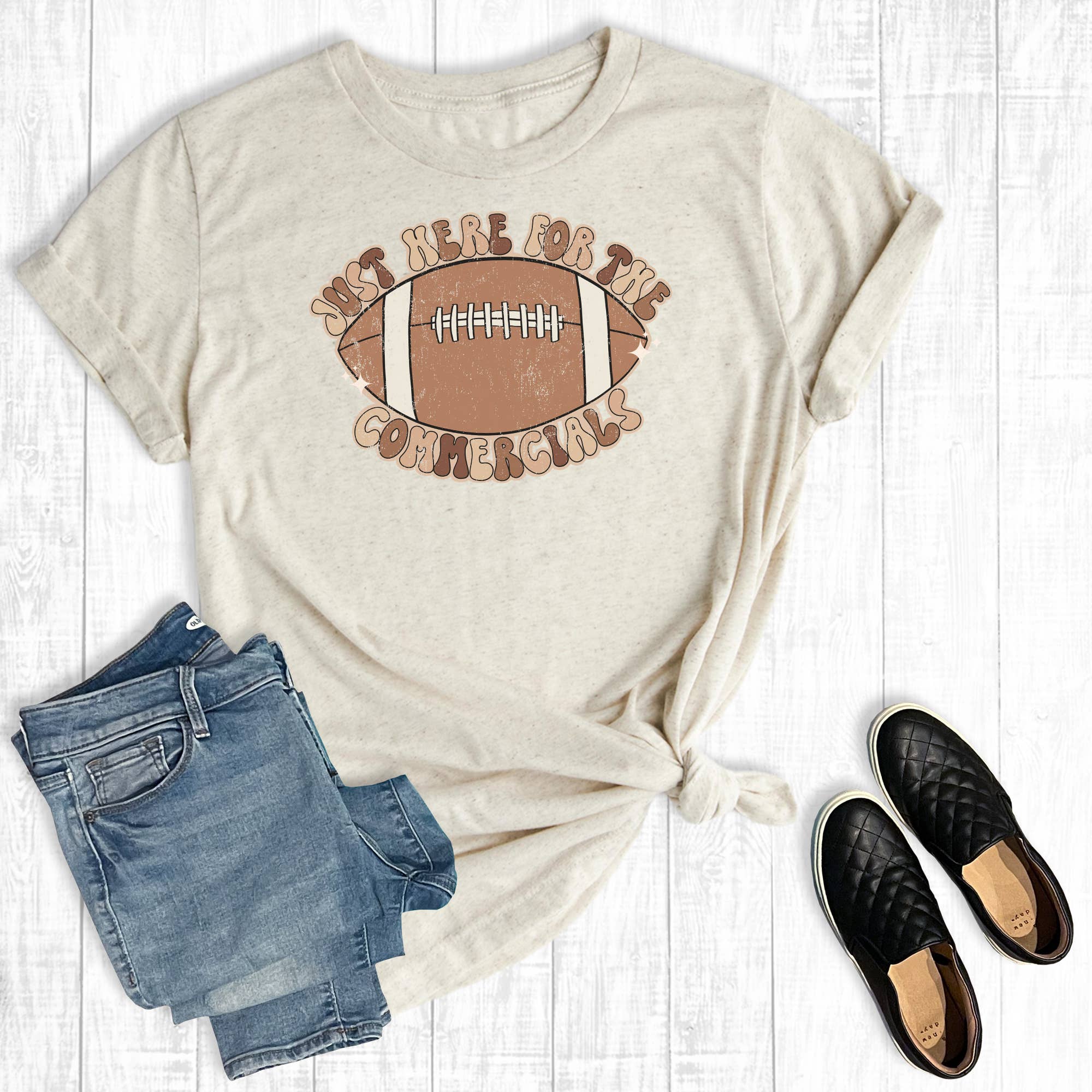 Just Here For the Commercials Football Big Game Graphic Tee Hoodie, Sweatshirt | PodTeesHub.com