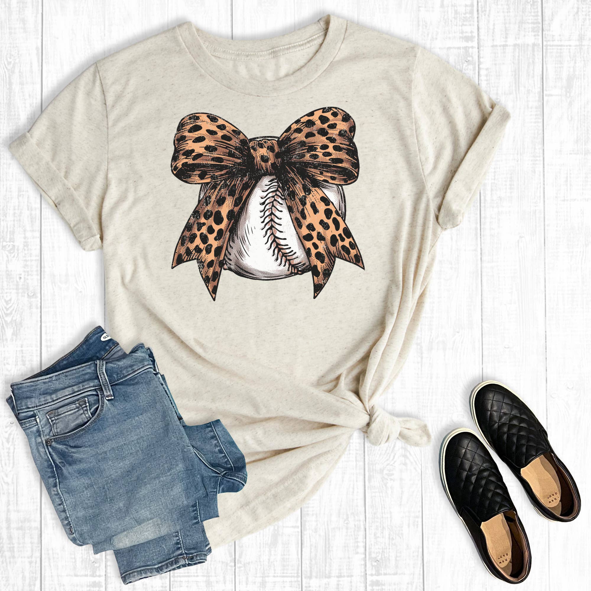Leopard Coquette Baseball Mom Graphic Tee Hoodie, Sweatshirt | PodTeesHub.com