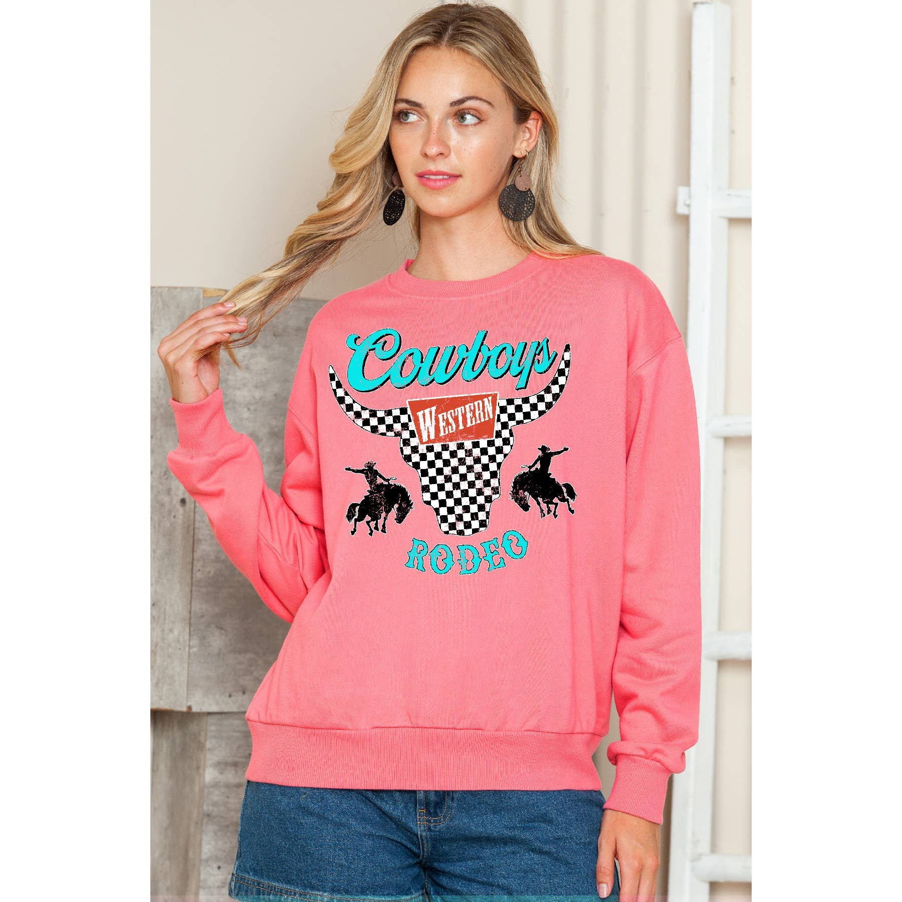 Cowboy Rodeo - Crewneck Sweatshirt T-Shirts, Hoodie | PodTeesHub.com