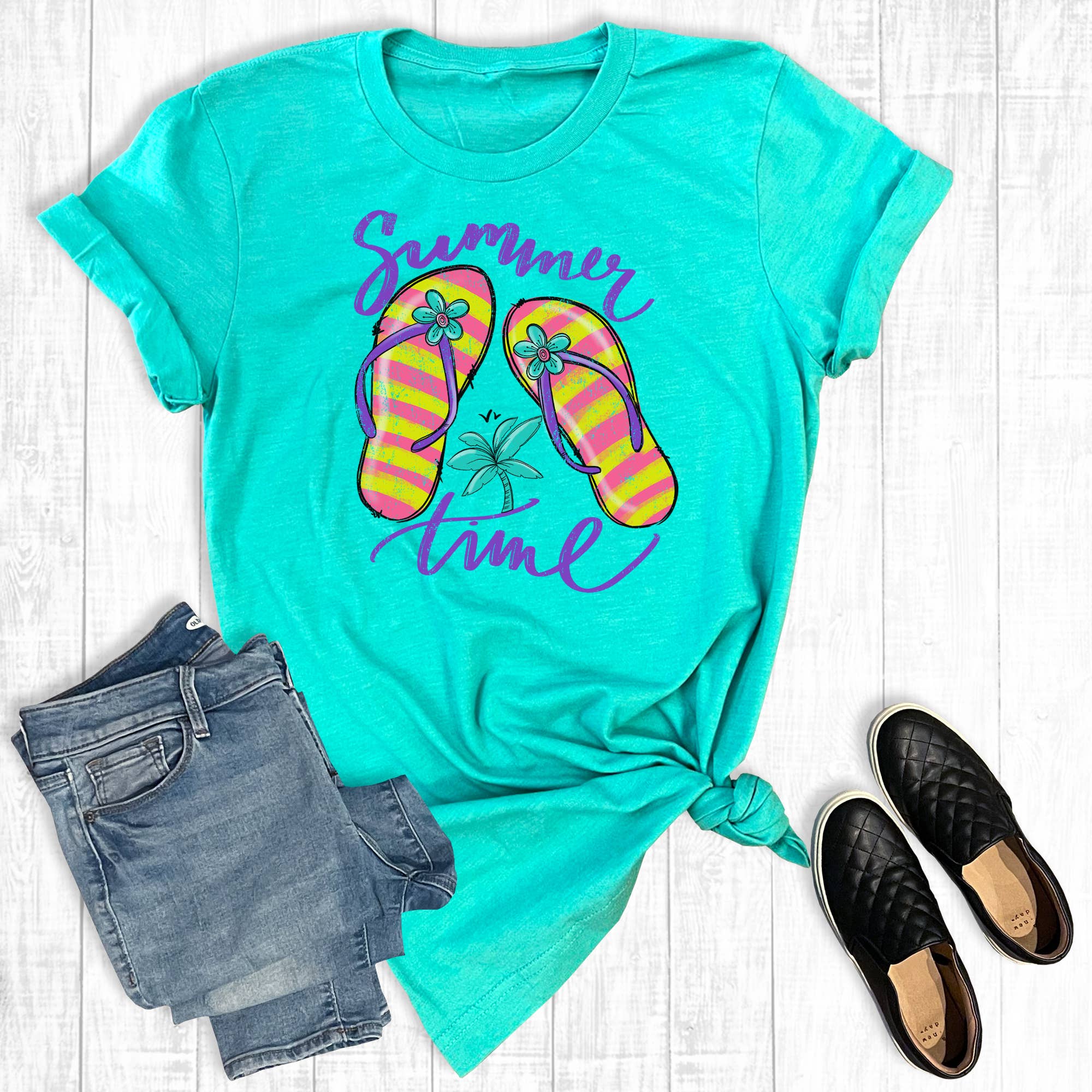 Summer Time Flip Flops Graphic Tee Hoodie, Sweatshirt | PodTeesHub.com