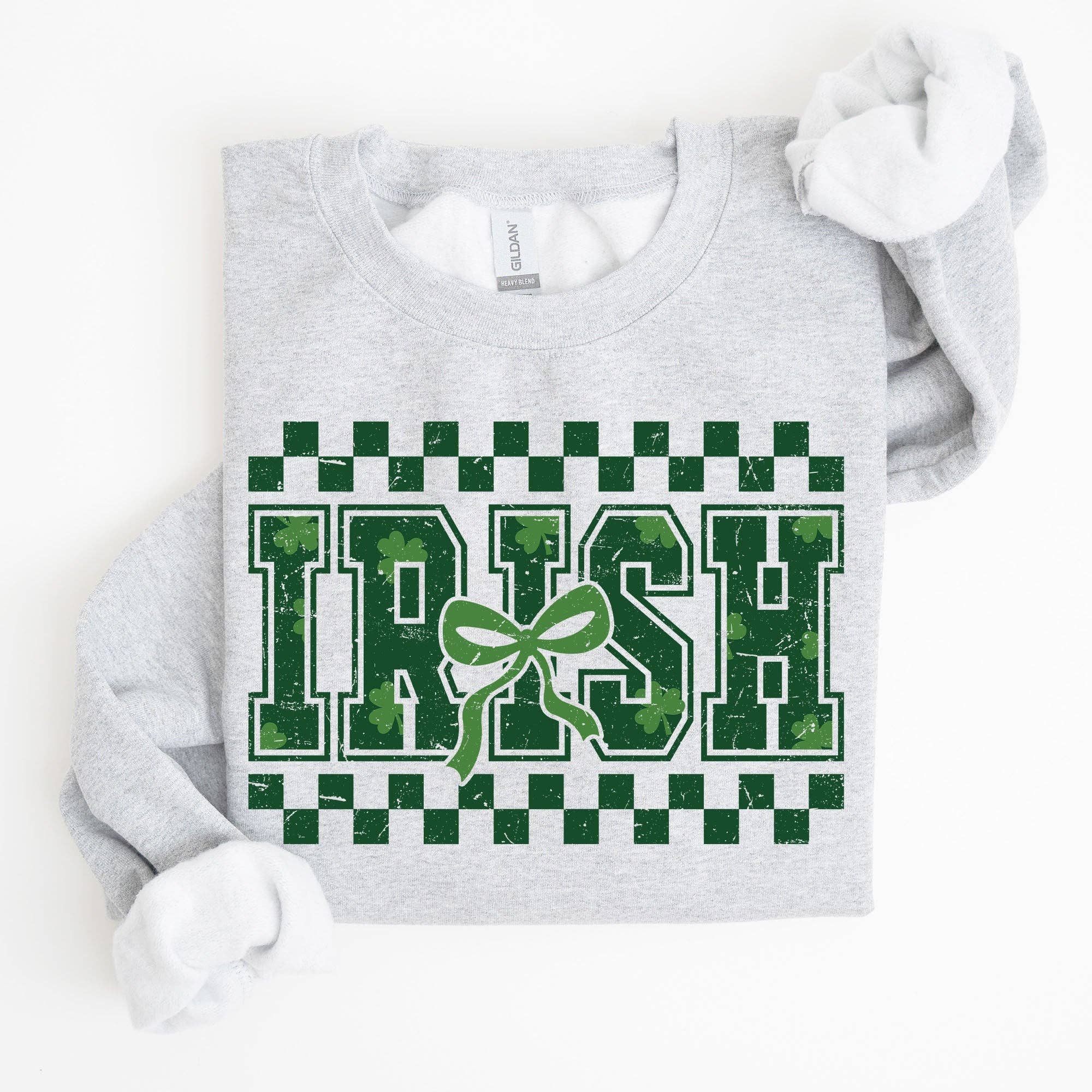 Irish Checkered Shamrock Lucky St Patrick's Day Sweatshirt T-Shirts, Hoodie | PodTeesHub.com