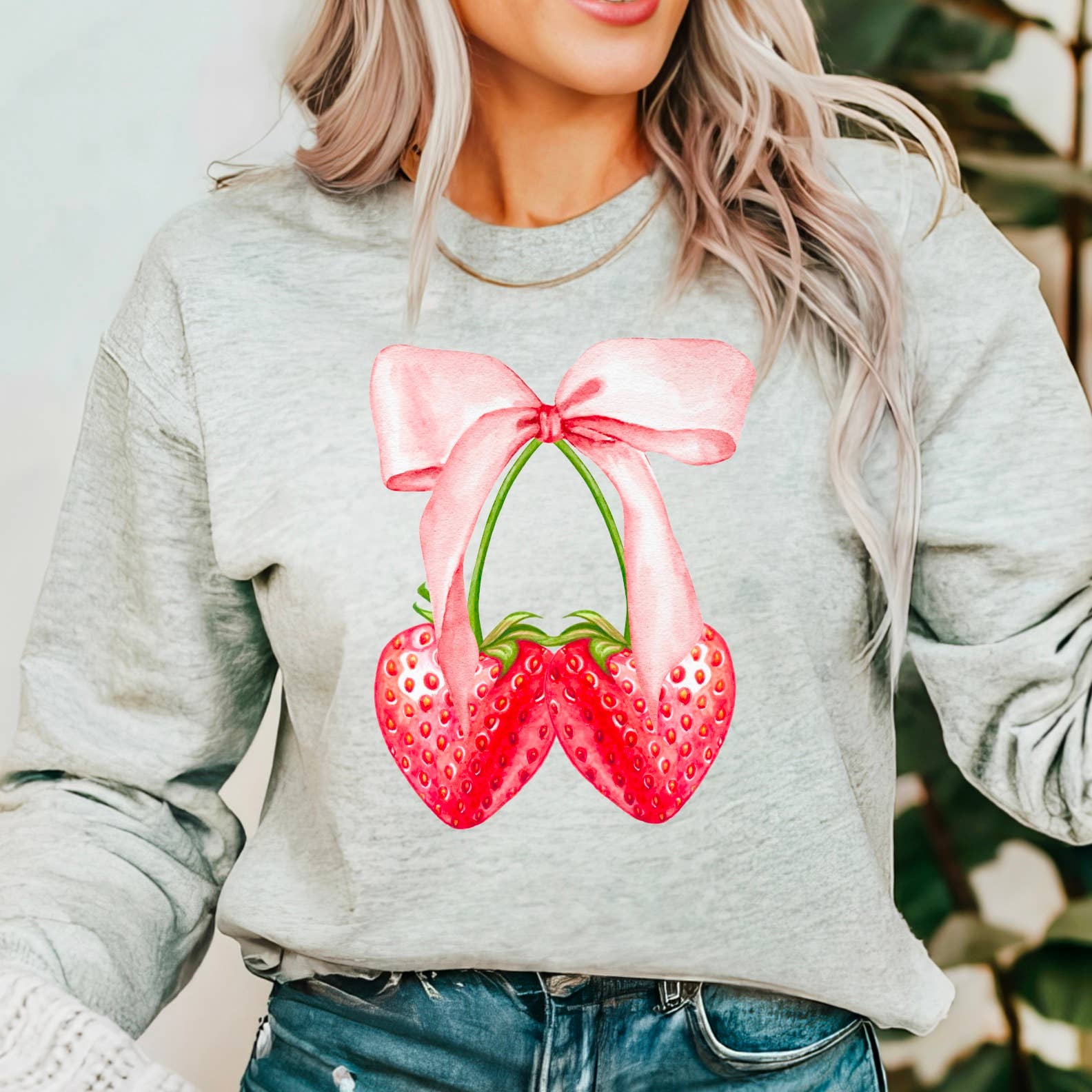 Coquette Strawberry's Sweatshirt | Screen Print Sweatshirt T-Shirts, Hoodie | PodTeesHub.com