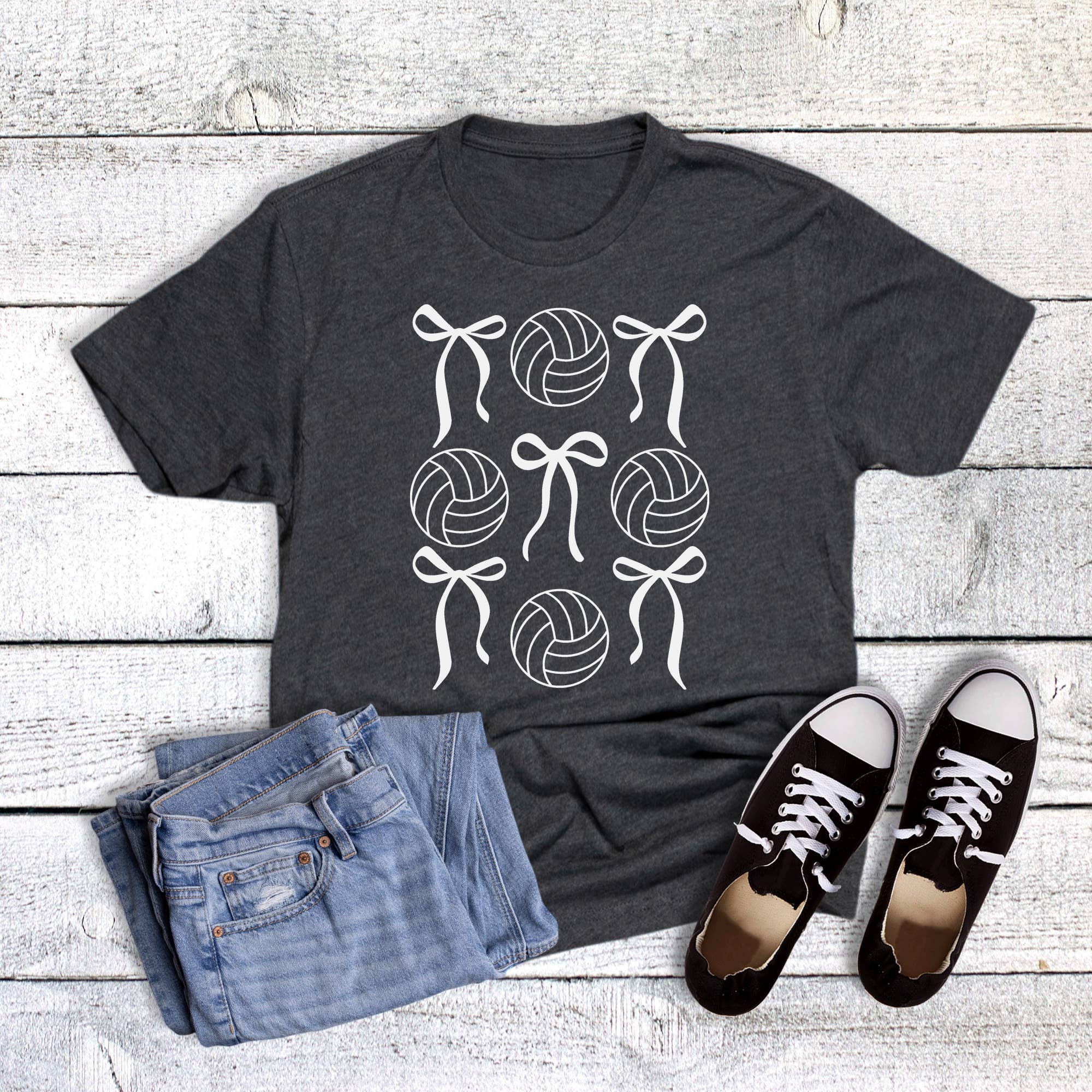 Volleyball Coquette Bows Collage Graphic Tee Hoodie, Sweatshirt | PodTeesHub.com