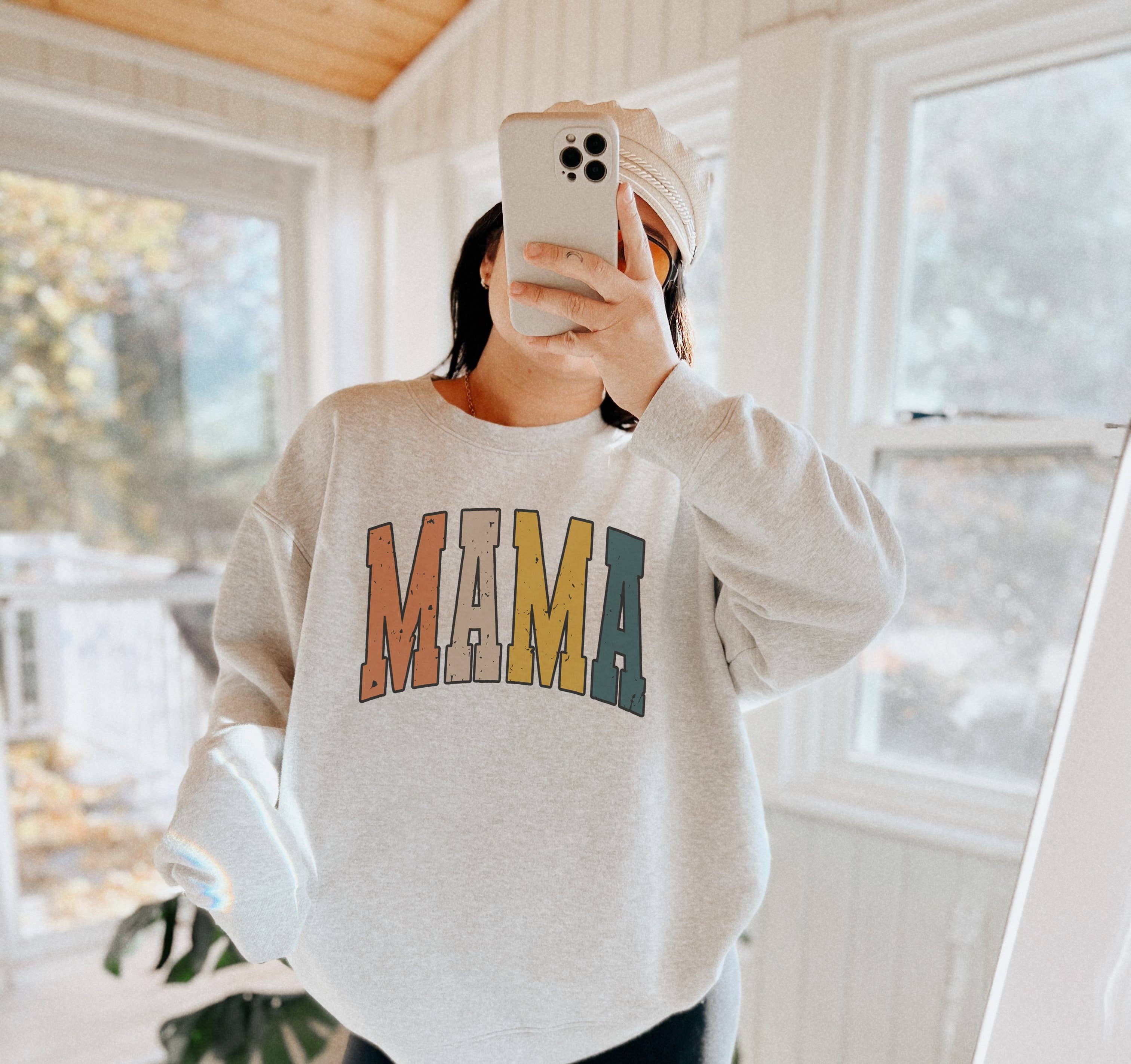 Fall Color Mama Crew Neck Sweatshirt | Fall Sweatshirt T-Shirts, Hoodie | PodTeesHub.com