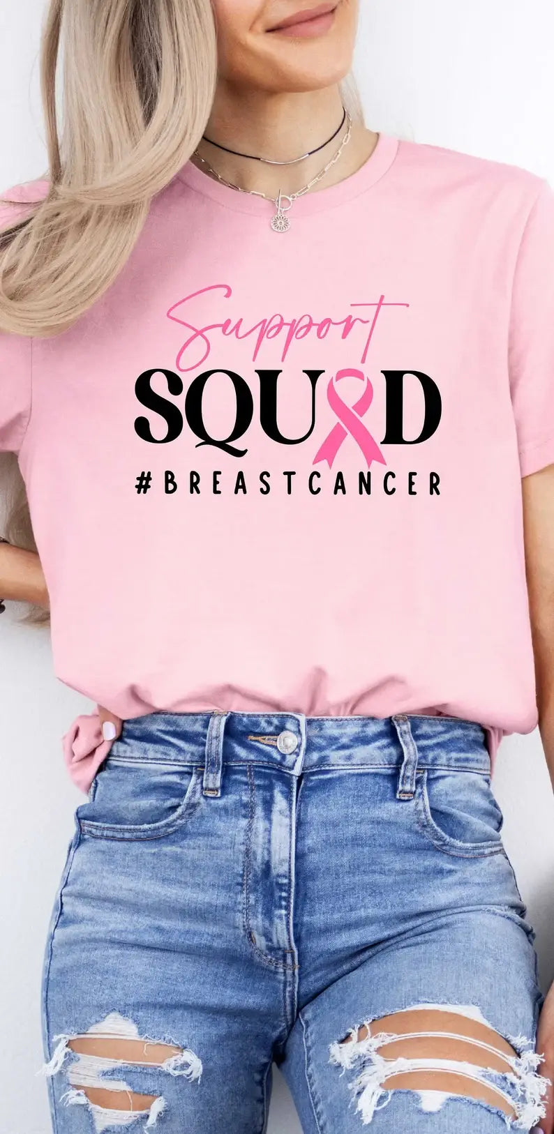 Support Squad Breast Cancer T-Shirt Hoodie, Sweatshirt | PodTeesHub.com