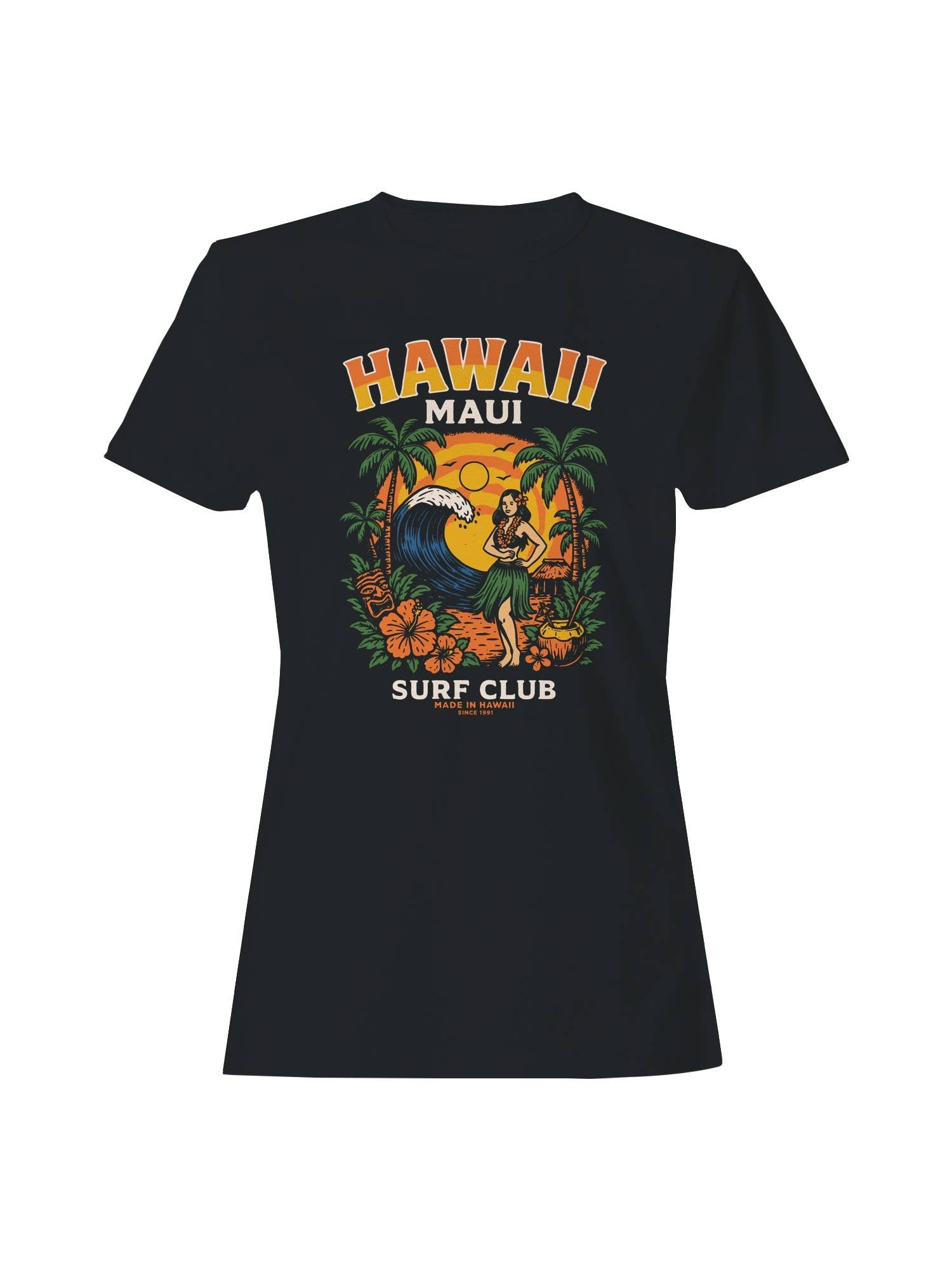 Hawaiian Surf Club Maui Vibes Women's T-Shirt Hoodie, Sweatshirt | PodTeesHub.com