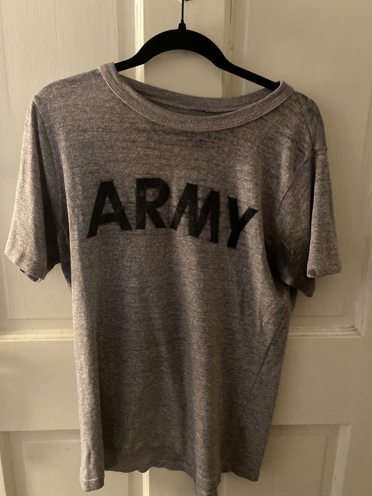 Vintage Grey Army 80s Tee Size Small Hoodie, Sweatshirt | PodTeesHub.com