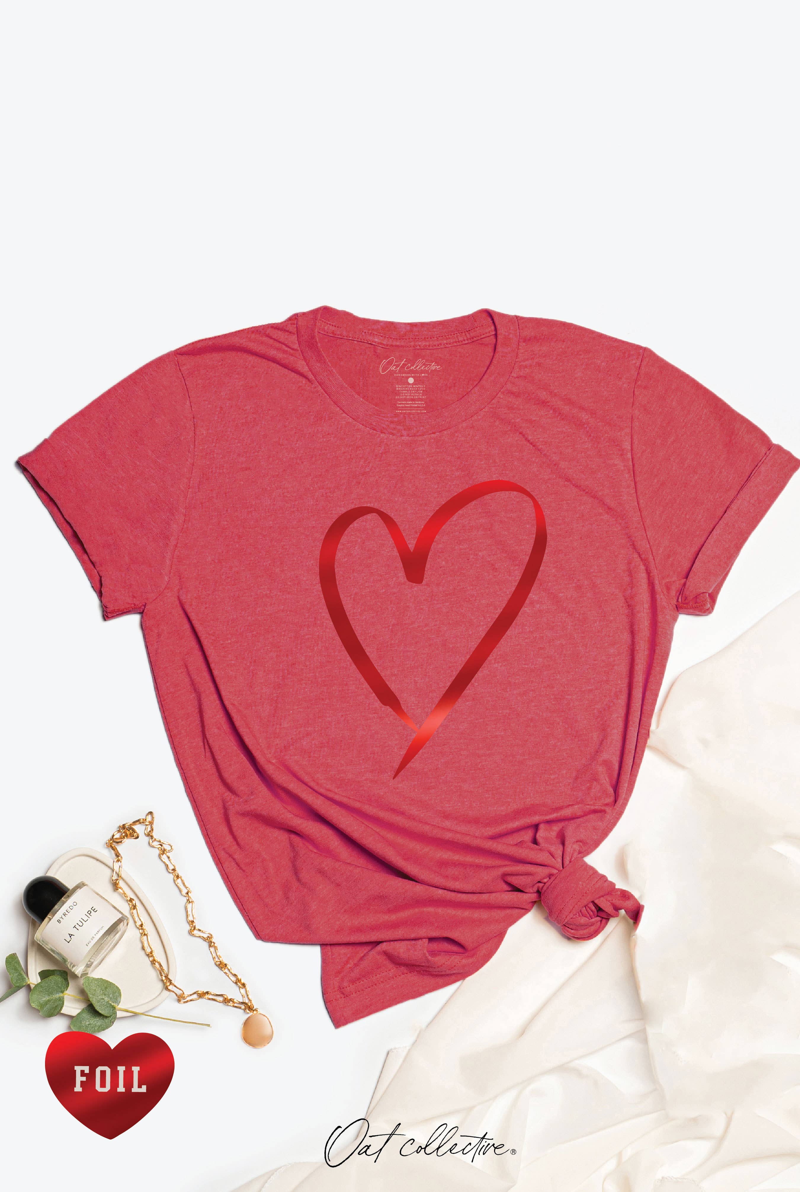 Heart Foil Graphic T-Shirt Hoodie, Sweatshirt | PodTeesHub.com