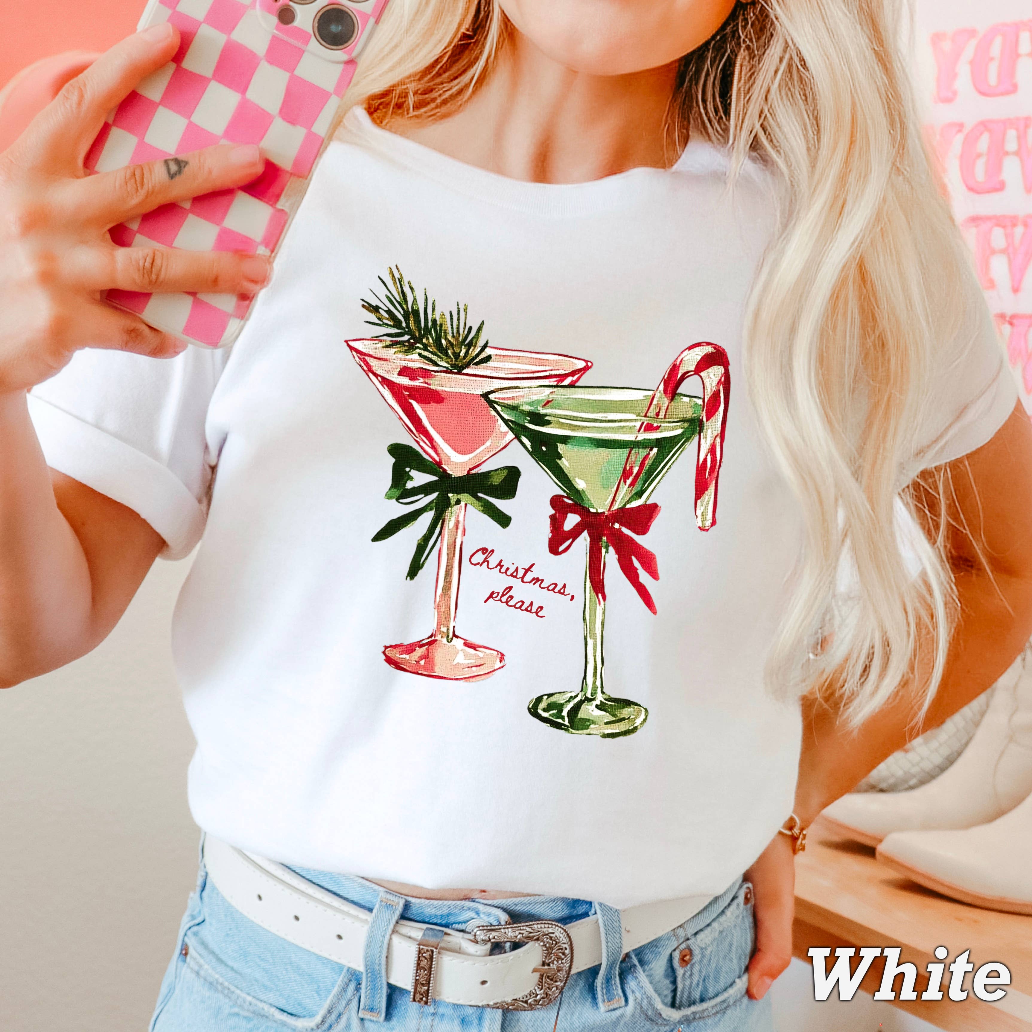 Holiday Martini Christmas T-Shirt | Comfort Color Hoodie, Sweatshirt | PodTeesHub.com
