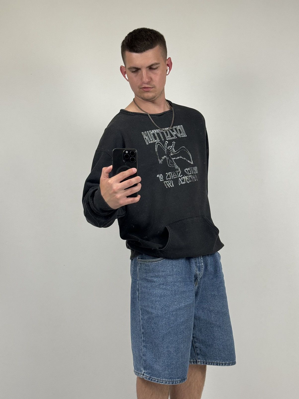Rare Vintage 1977 Led Zeppelin Tour Faded Graphite Sweatshirt T-Shirts, Hoodie | PodTeesHub.com