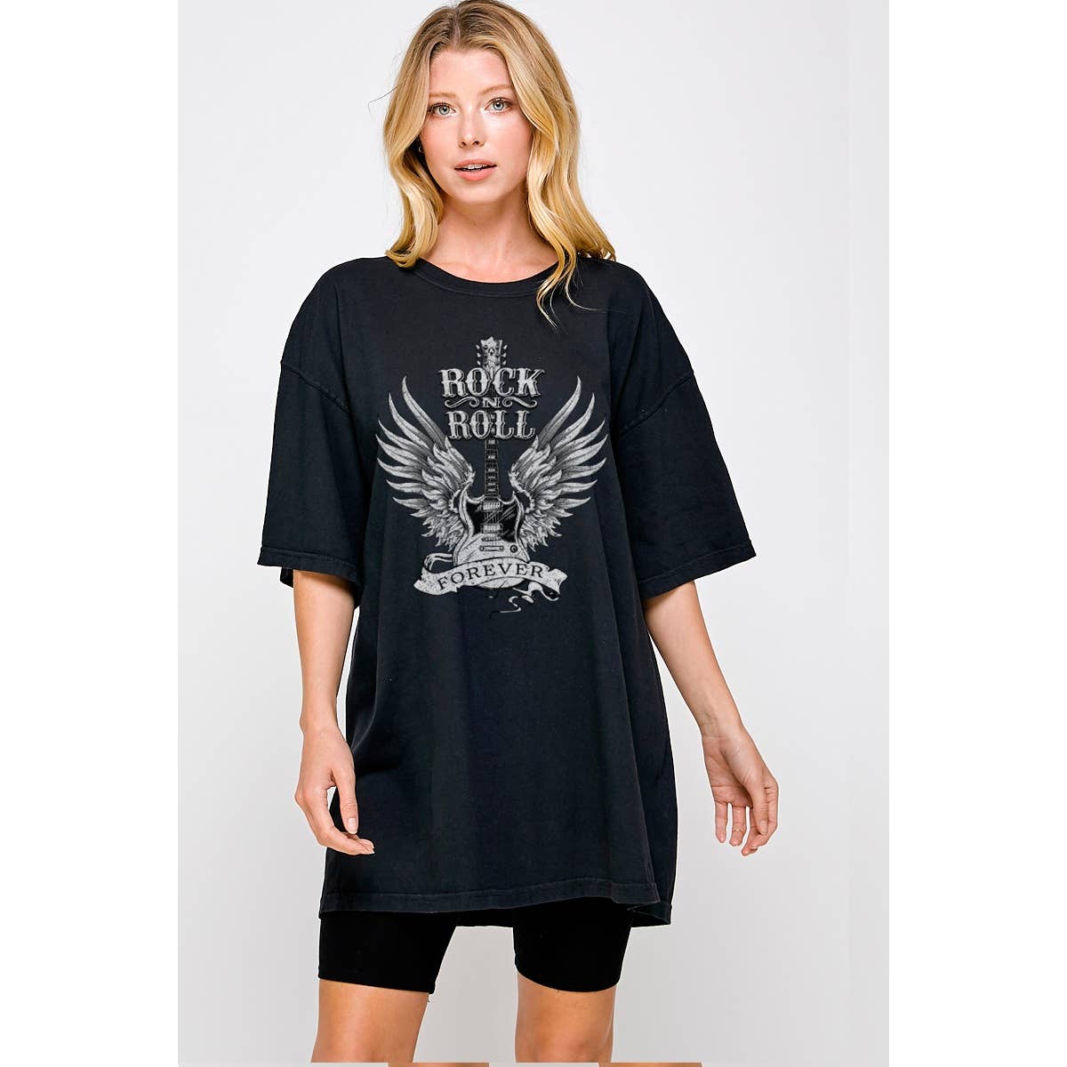 Rock and Roll Vintage Graphic Oversized Tee Hoodie, Sweatshirt | PodTeesHub.com