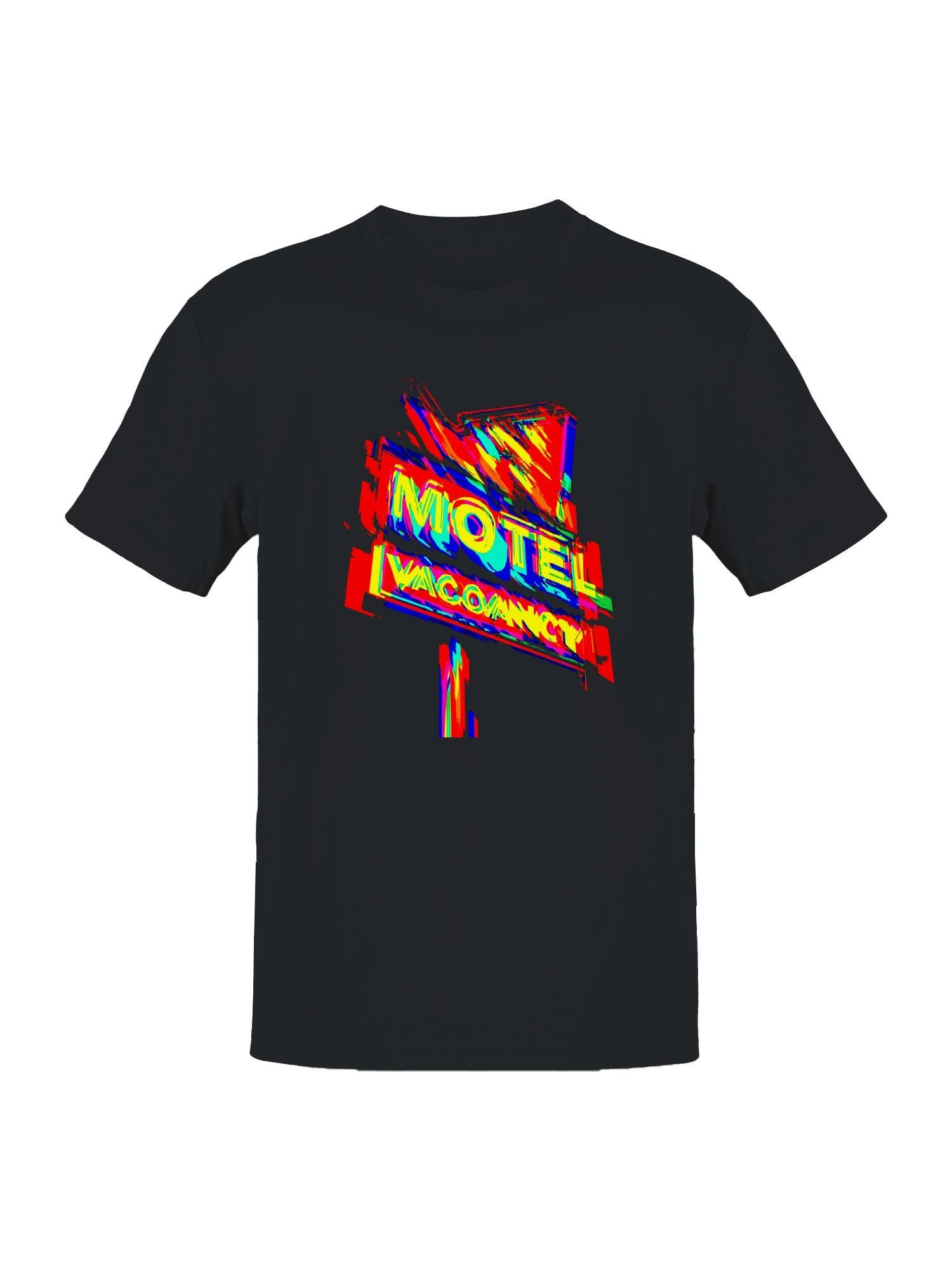 Glitch Art Motel Vacancy Sign Men's T-Shirt Hoodie, Sweatshirt | PodTeesHub.com