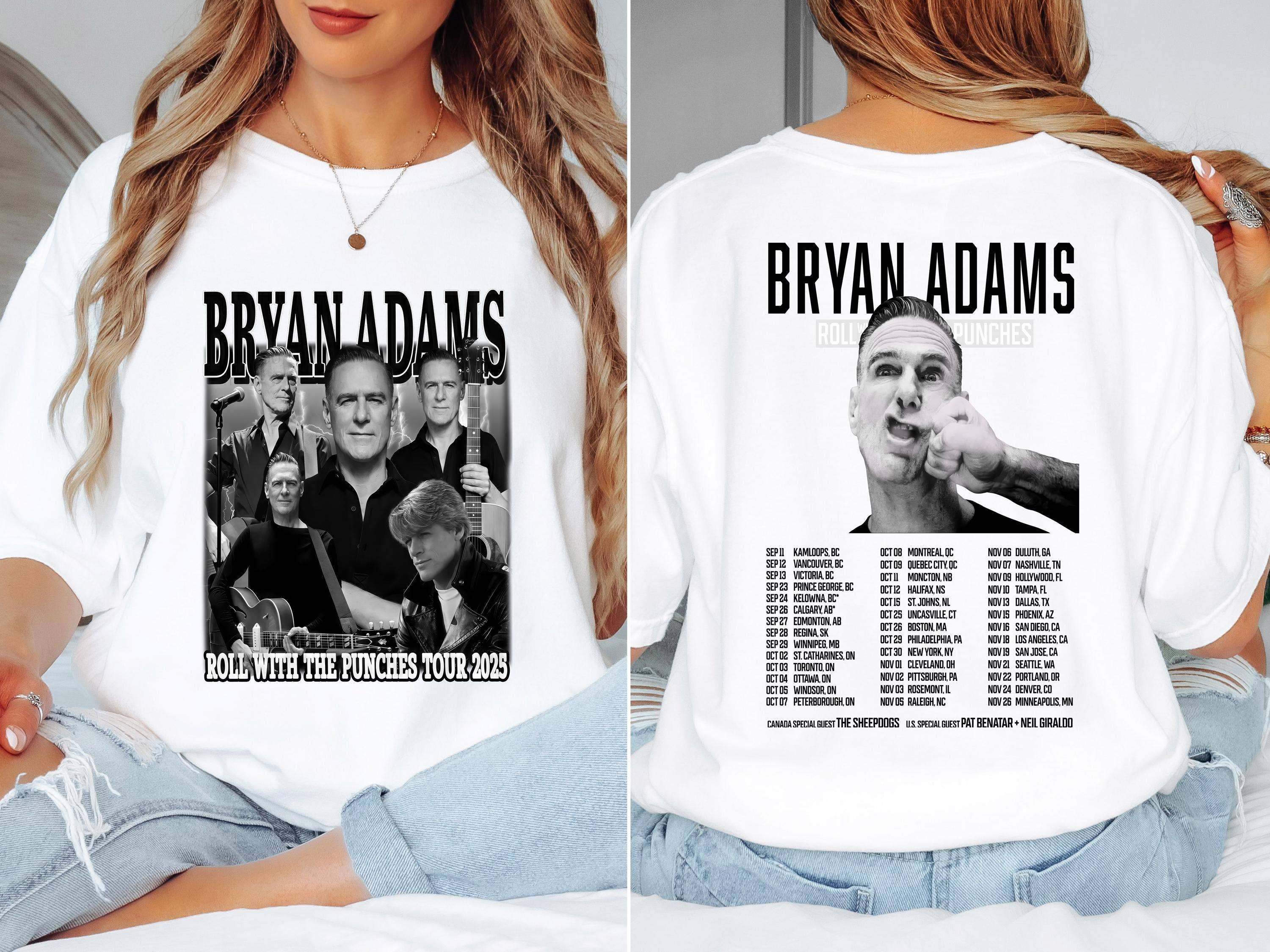 Vintage Bryan Adams Tour Shirt, Retro Rock Concert Tee Hoodie, Sweatshirt | PodTeesHub.com