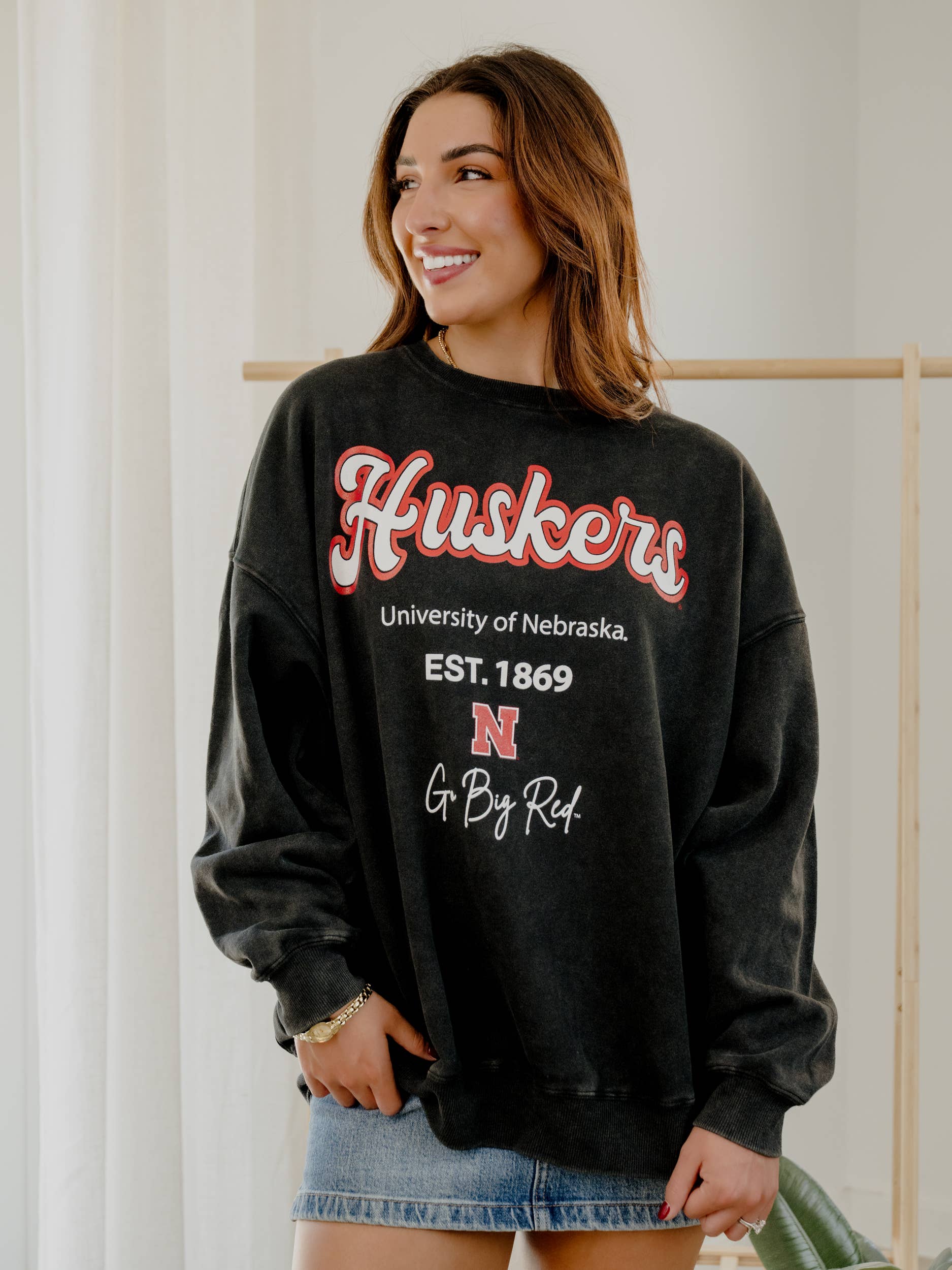 Nebraska Huskers Letterman Charcoal Chrome Sweatshirt T-Shirts, Hoodie | PodTeesHub.com