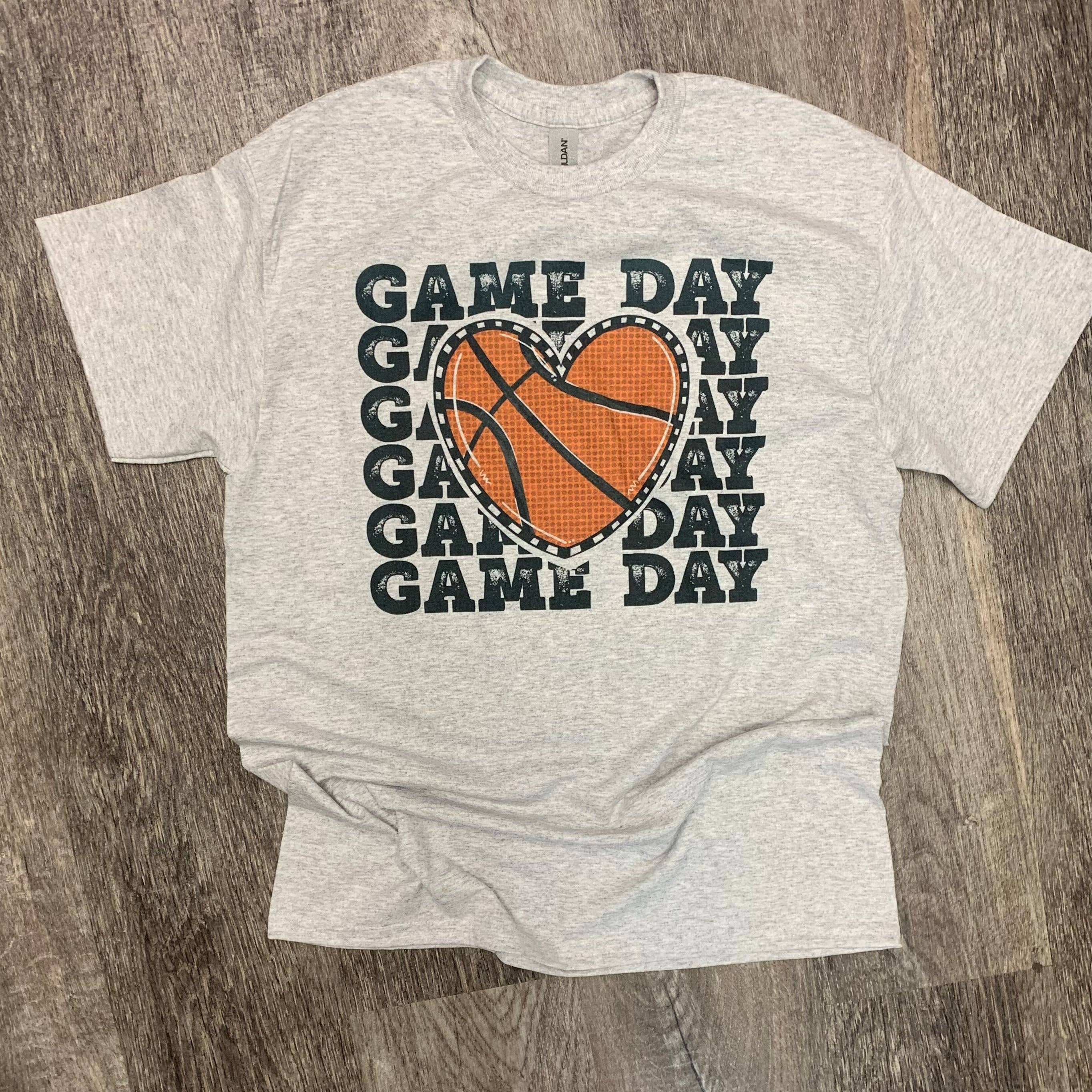 Basketball Game Day Stacked On Ash Gray Tee Hoodie, Sweatshirt | PodTeesHub.com