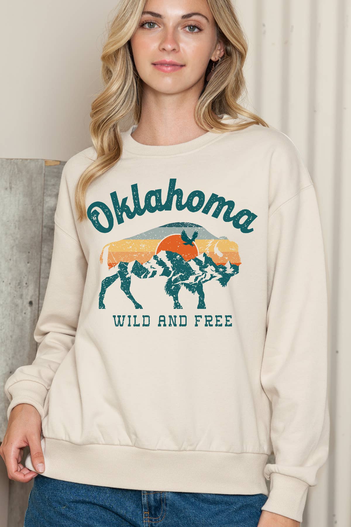 Women Oklahoma Graphic Print Pullover Sweater Top T-Shirts, Hoodie, Sweatshirt | PodTeesHub.com