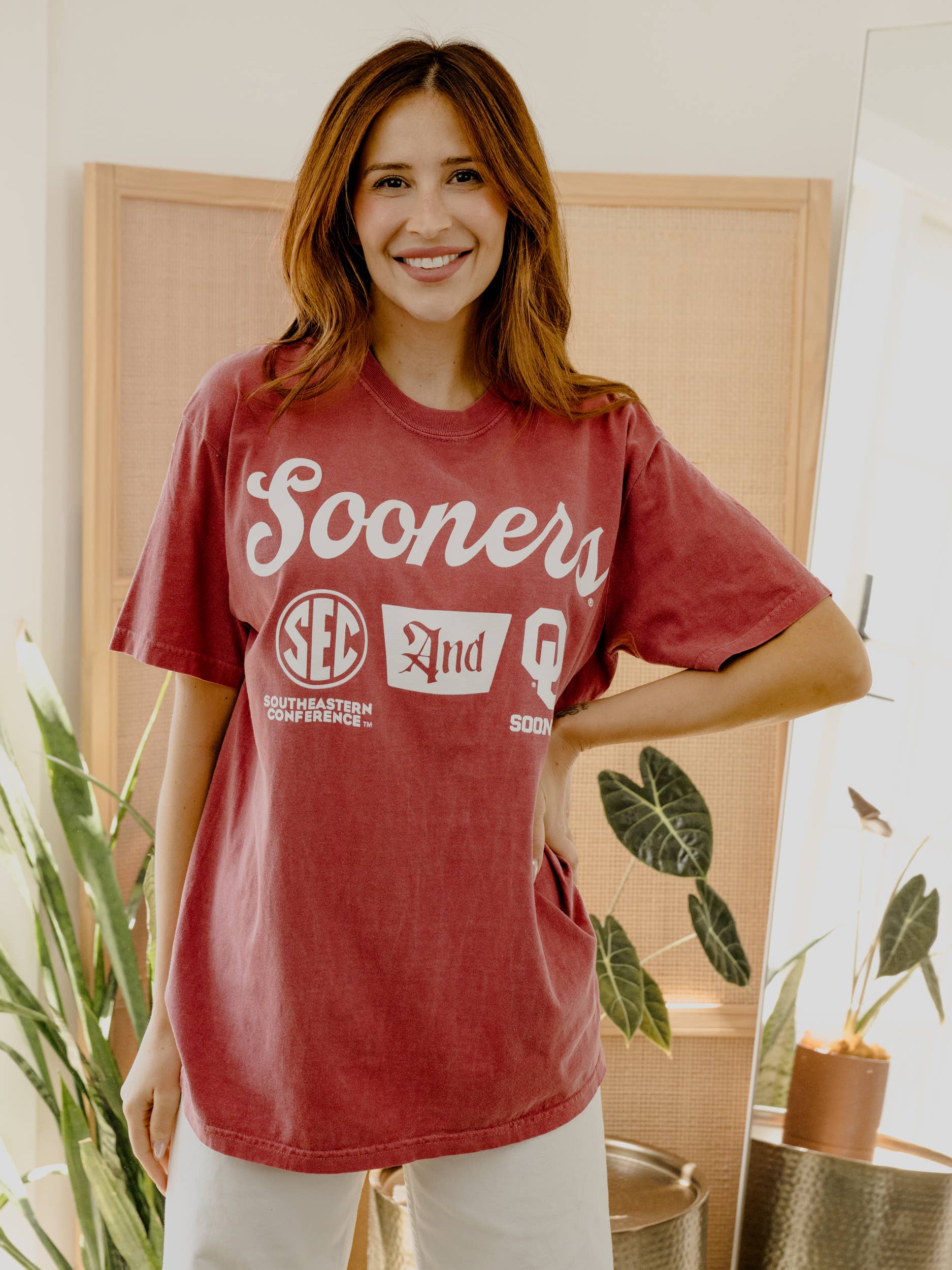 Ou Sooners Sec Tap Crimson Comfort Colors Tee Hoodie, Sweatshirt | PodTeesHub.com