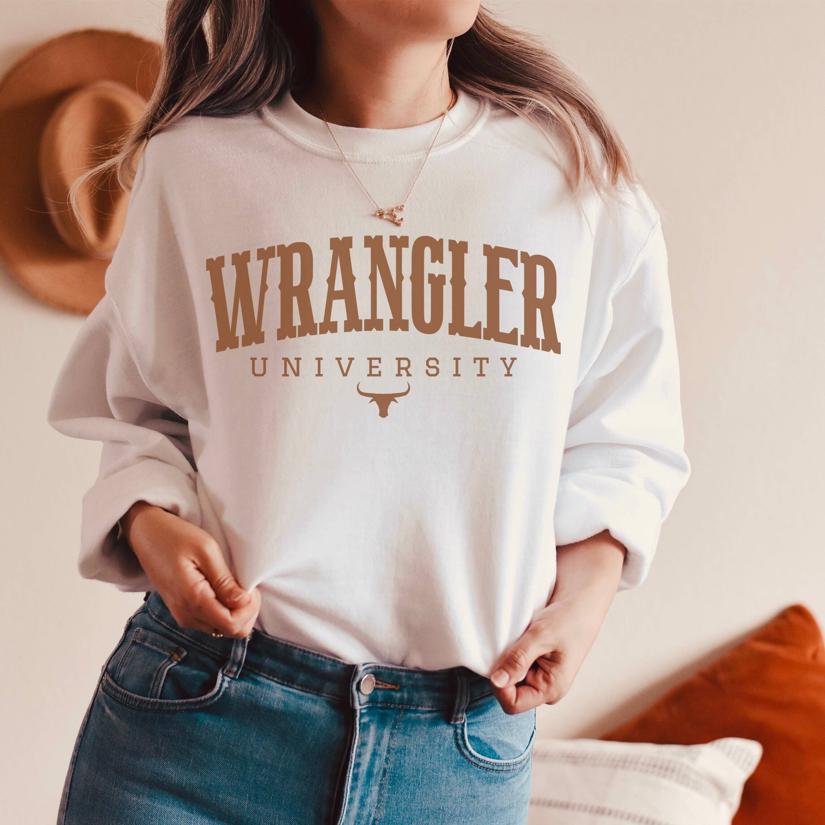 Wrangler University Crew Neck Sweatshirt T-Shirts, Hoodie | PodTeesHub.com