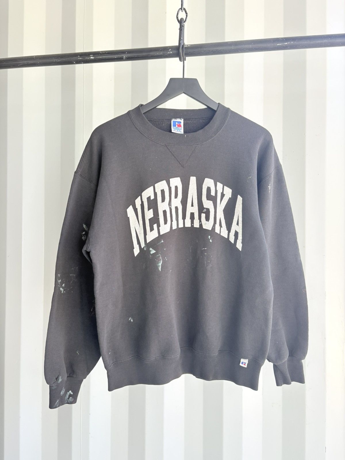 Vintage Nebraska Thrashed Sun Faded Distressed Sweater Erd Grunge T-Shirts, Hoodie, Sweatshirt | PodTeesHub.com