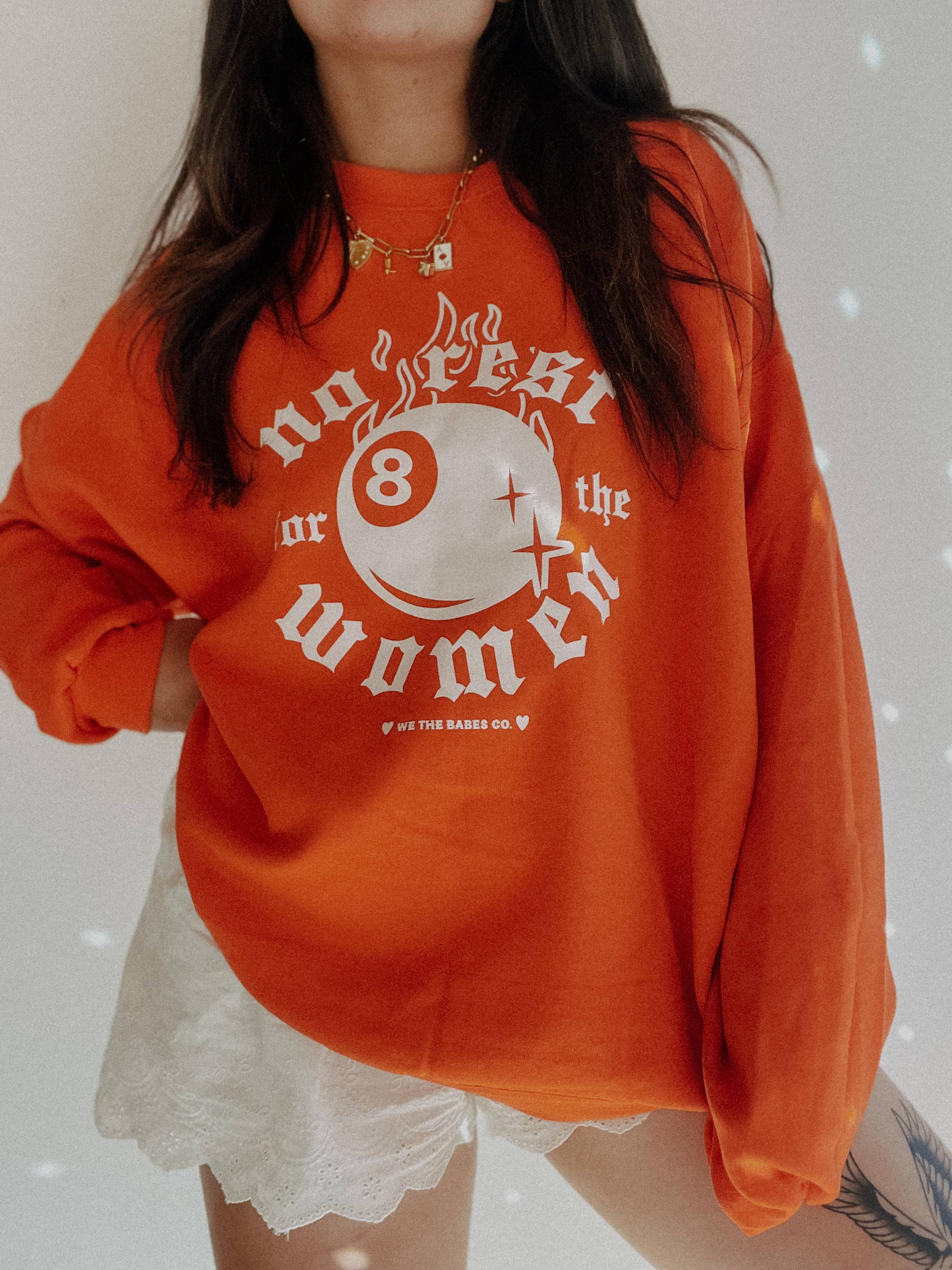 No Rest For the Women Feminist Graphic Sweatshirt - Orange T-Shirts, Hoodie | PodTeesHub.com