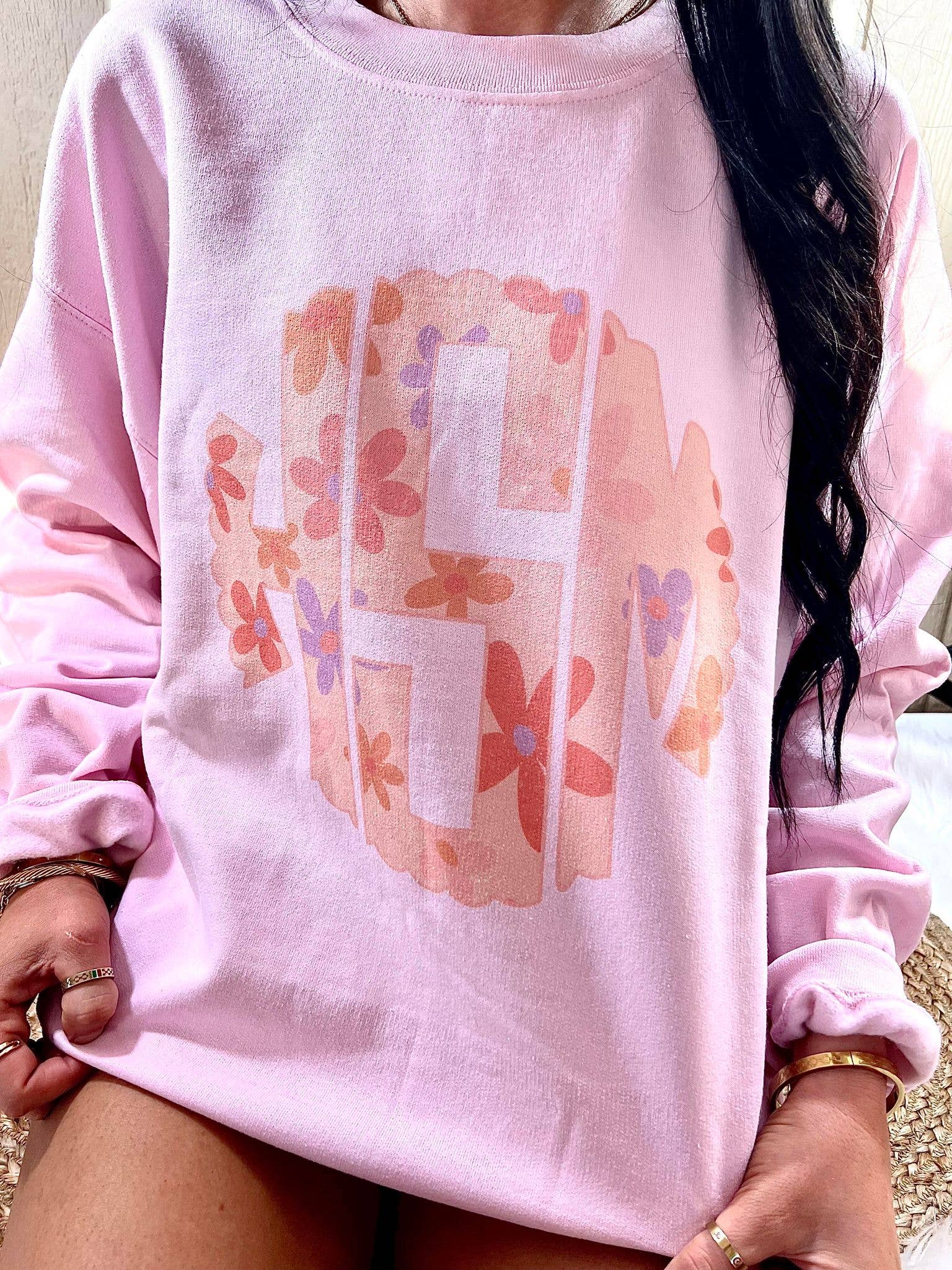 Custom Floral Initial Sweatshirt T-Shirts, Hoodie | PodTeesHub.com