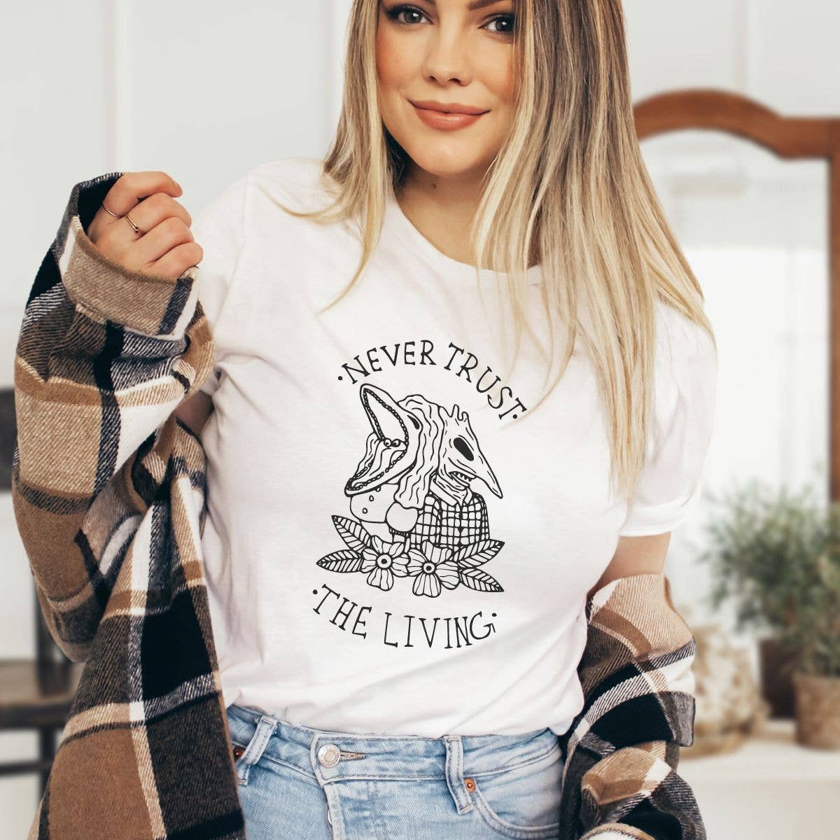 Never Trust the Living - Beetlejuice Inspired T-Shirt Hoodie, Sweatshirt | PodTeesHub.com