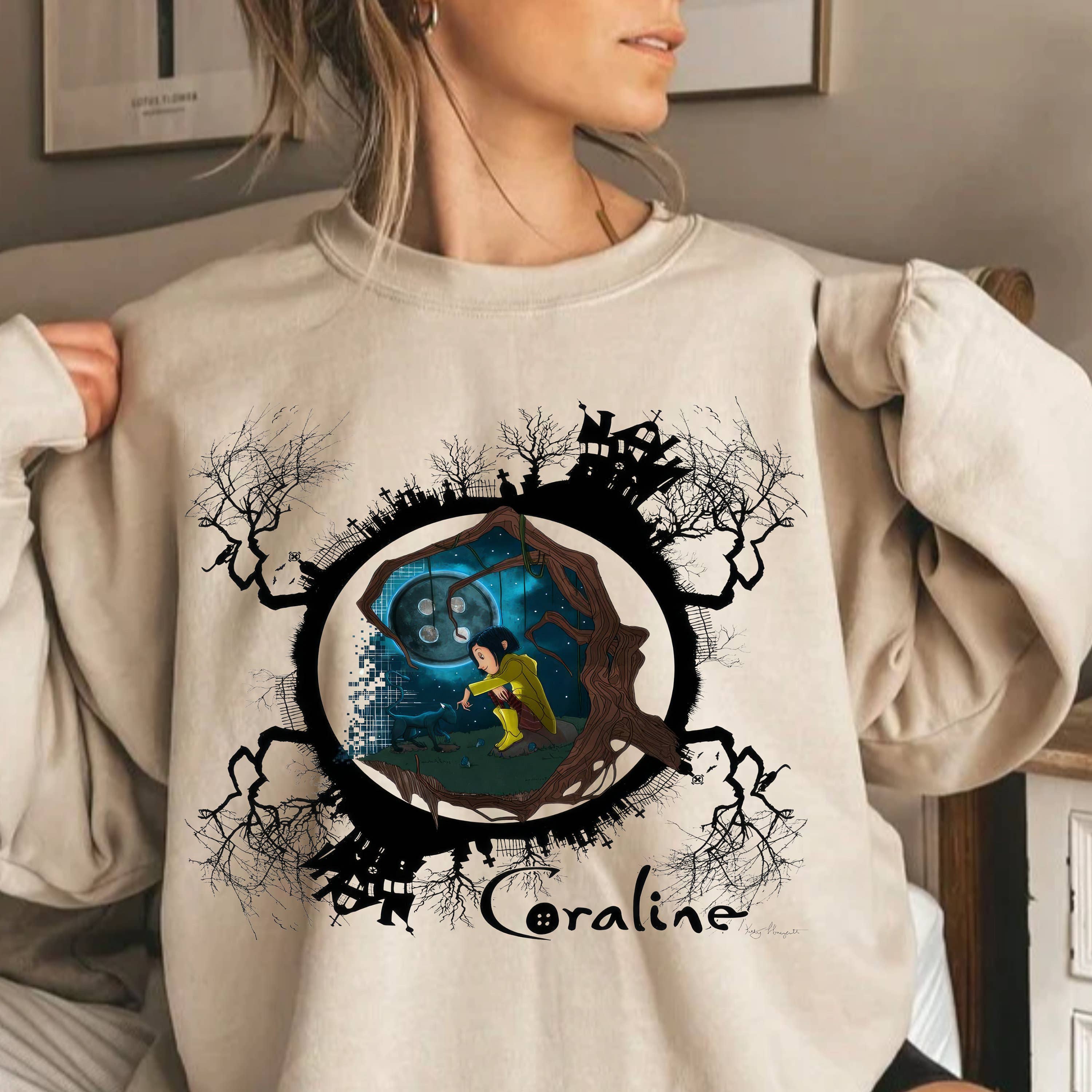 Coraline Jones T-Shirt – Graphic Crewneck Sweatshirt Hoodie | PodTeesHub.com