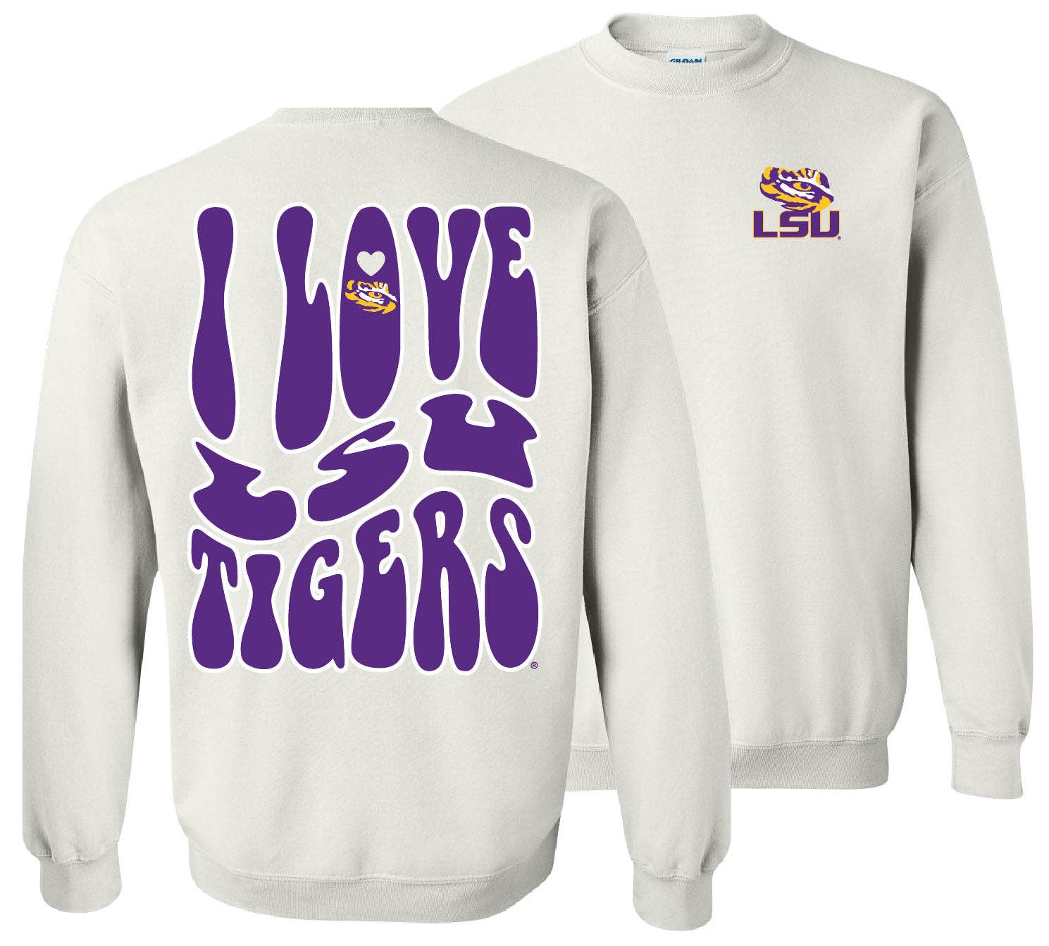Lsu Love Team Sweatshirt-White T-Shirts, Hoodie | PodTeesHub.com