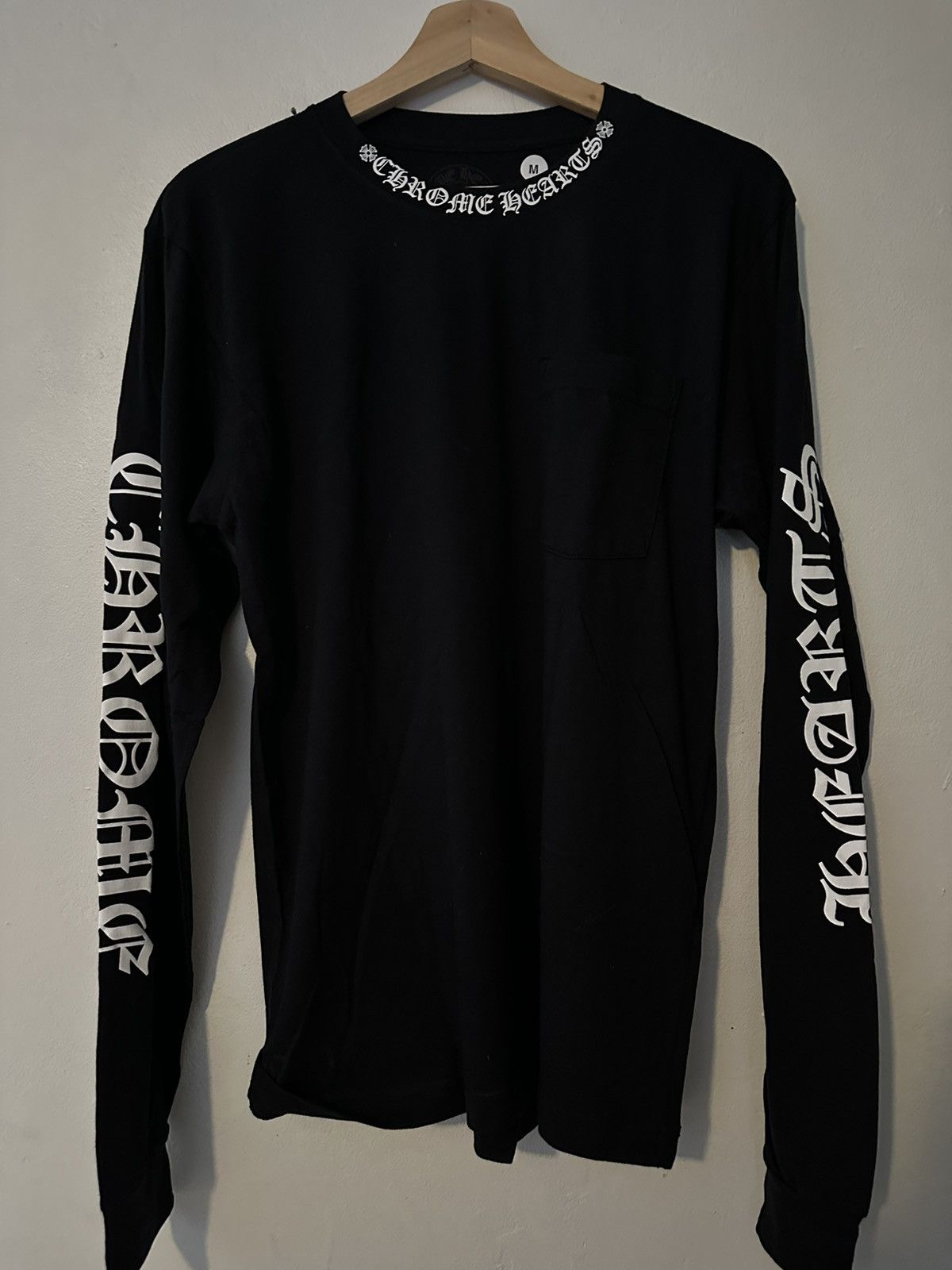 Hearts Chrome Hearts Neck Logo Longsleeve T-Shirts, Hoodie, Sweatshirt | PodTeesHub.com