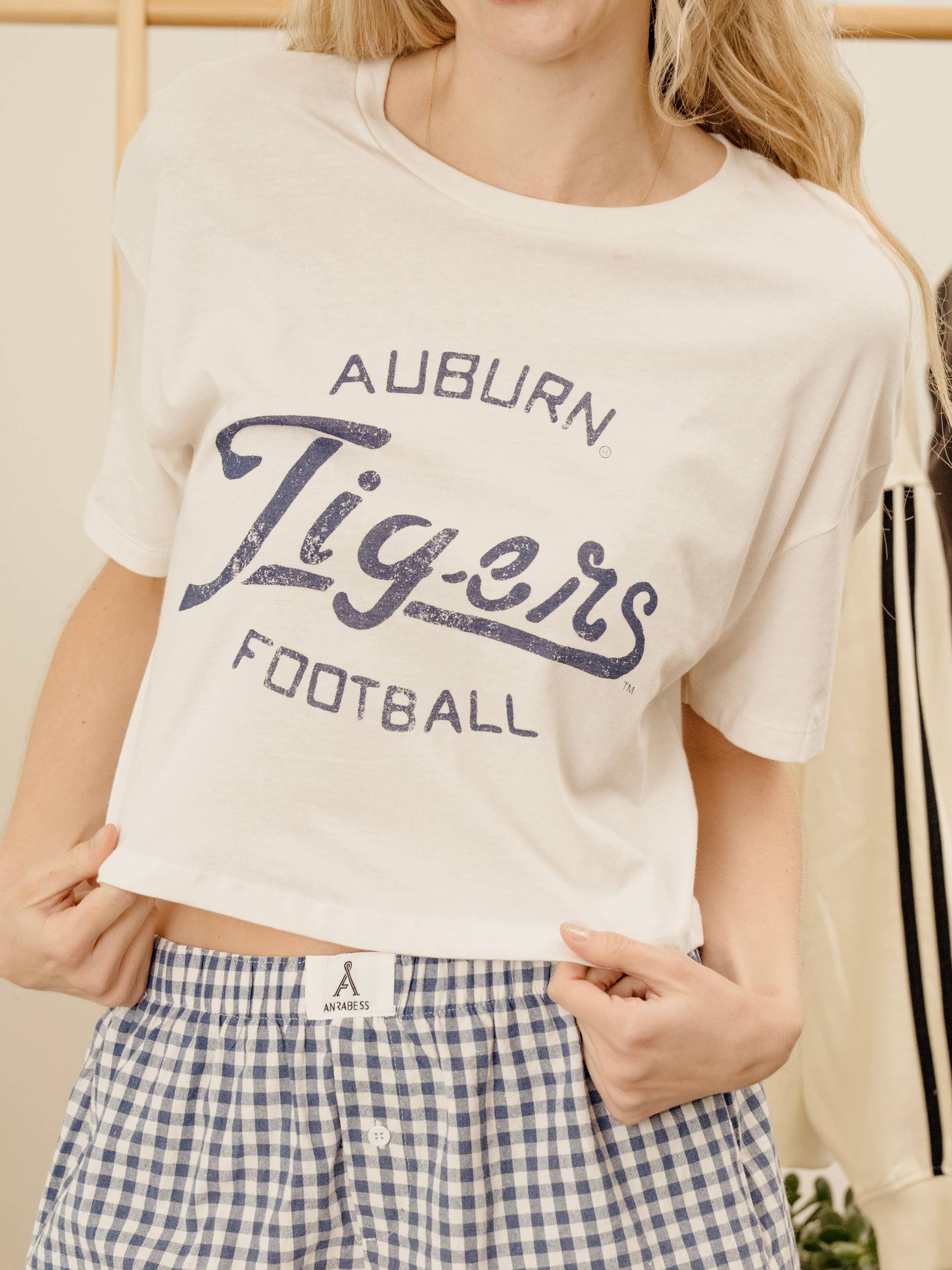Auburn Tigers Football Stencil Off White Cropped Tee Hoodie, Sweatshirt | PodTeesHub.com